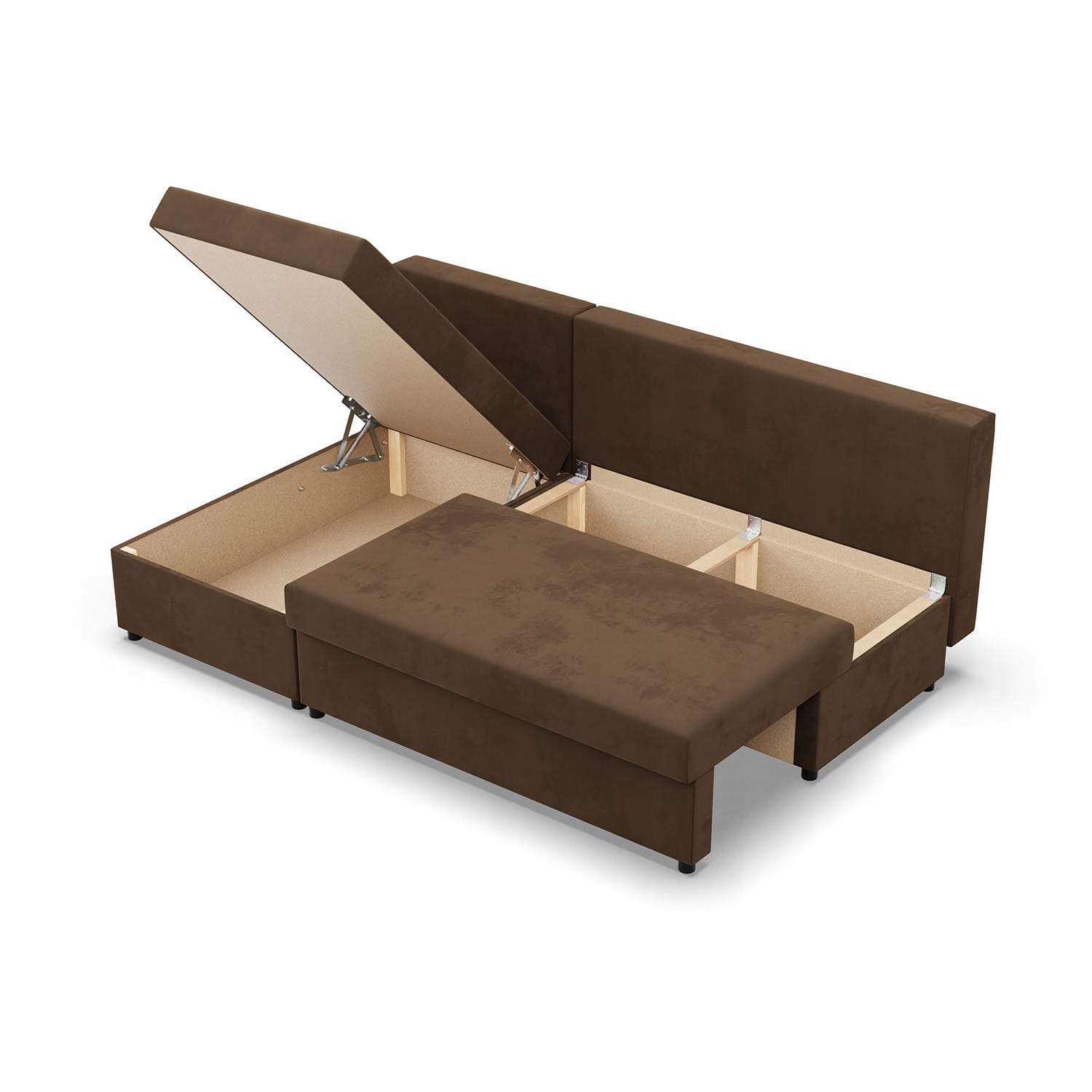 Wygodne miejsce do spania z pojemnikami na pościel