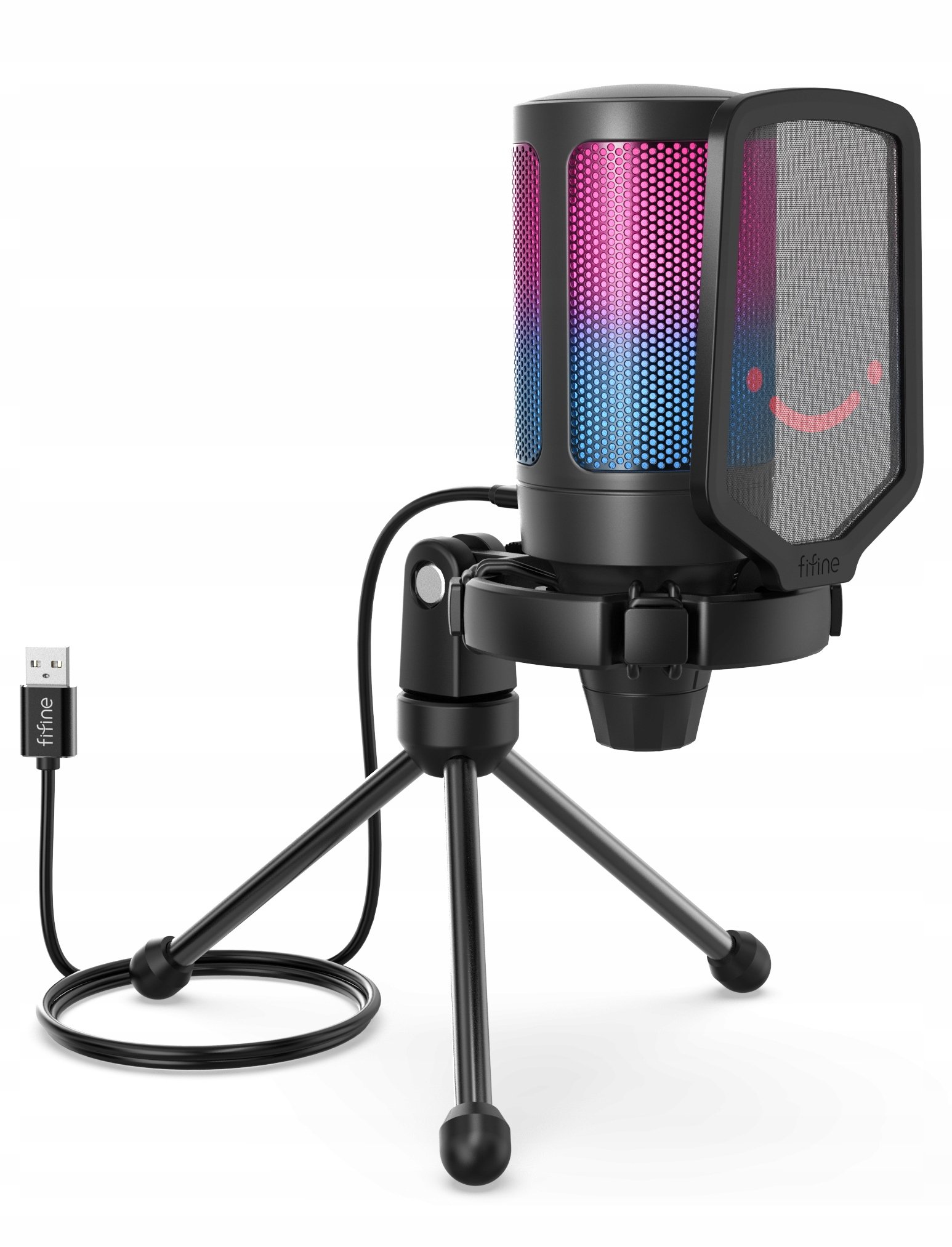 Mikrofon pojemnościowy studyjny Fifine A6V AMPLIGAME RGB dla graczy – Idealny wybór dla audiofilów