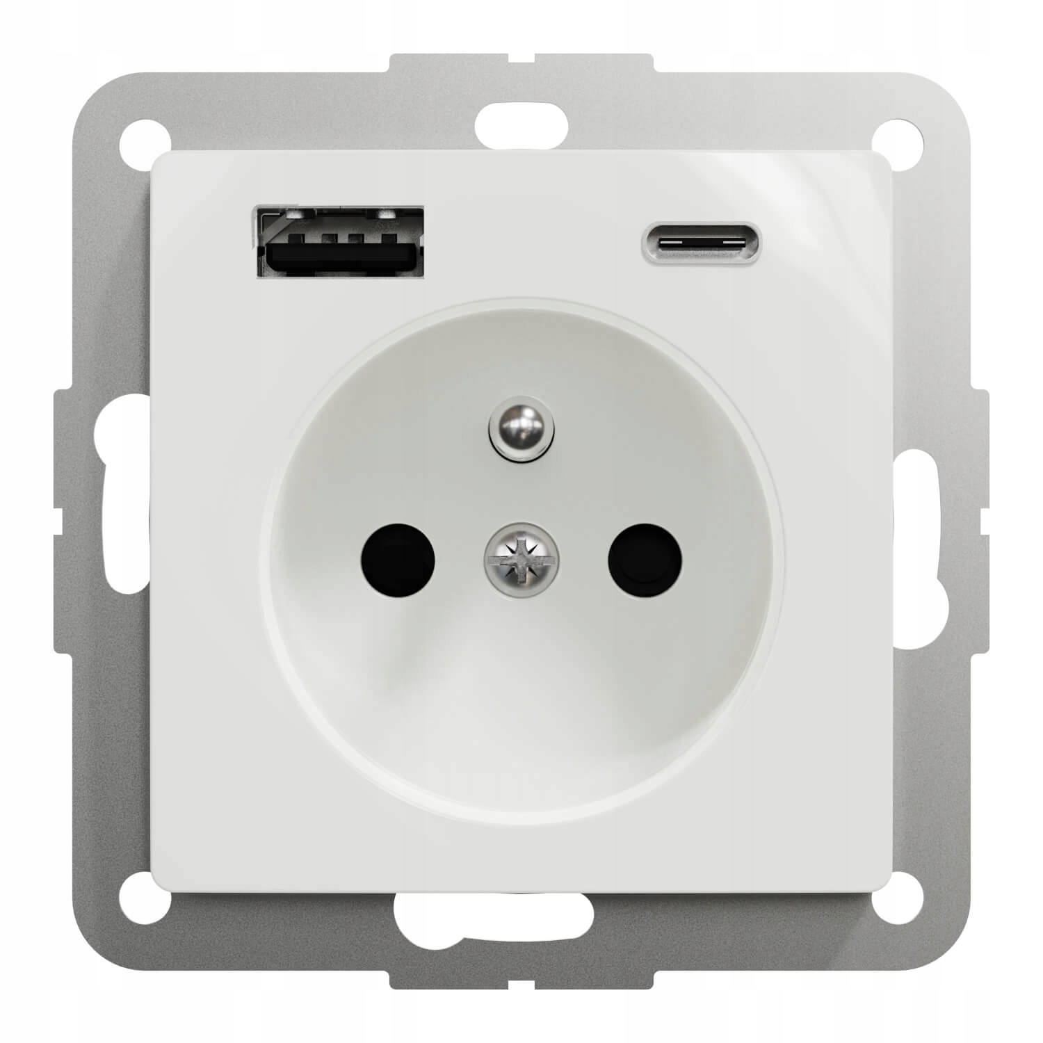 Gniazdo pojedyncze z uziemieniem Schneider Sedna Design SDD111072 z USB A+C