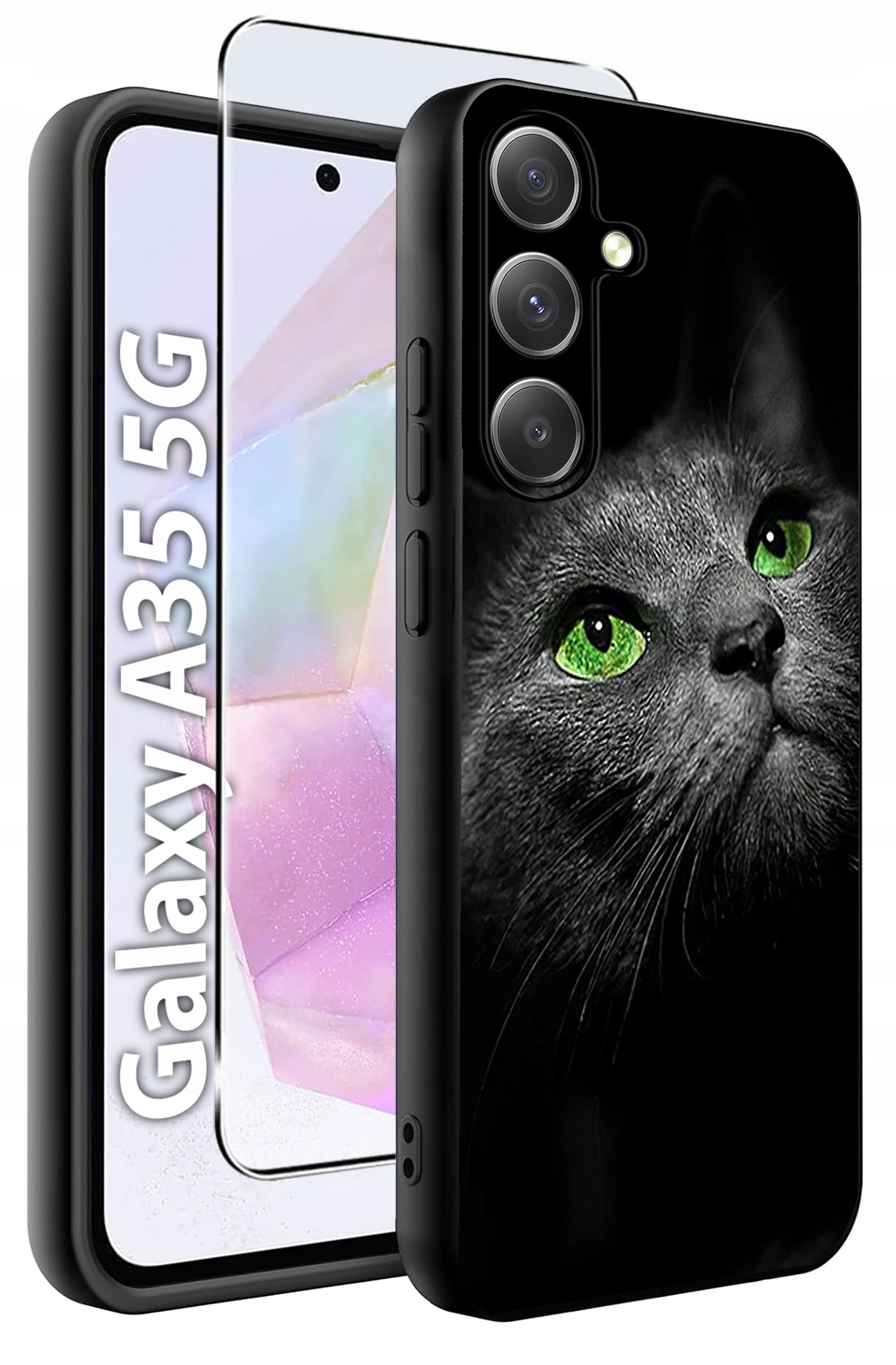 ETUI do Samsung A35 5G WZORY | SILIKONOWE MATT CASE + SZKŁO HARTOWANE 9H