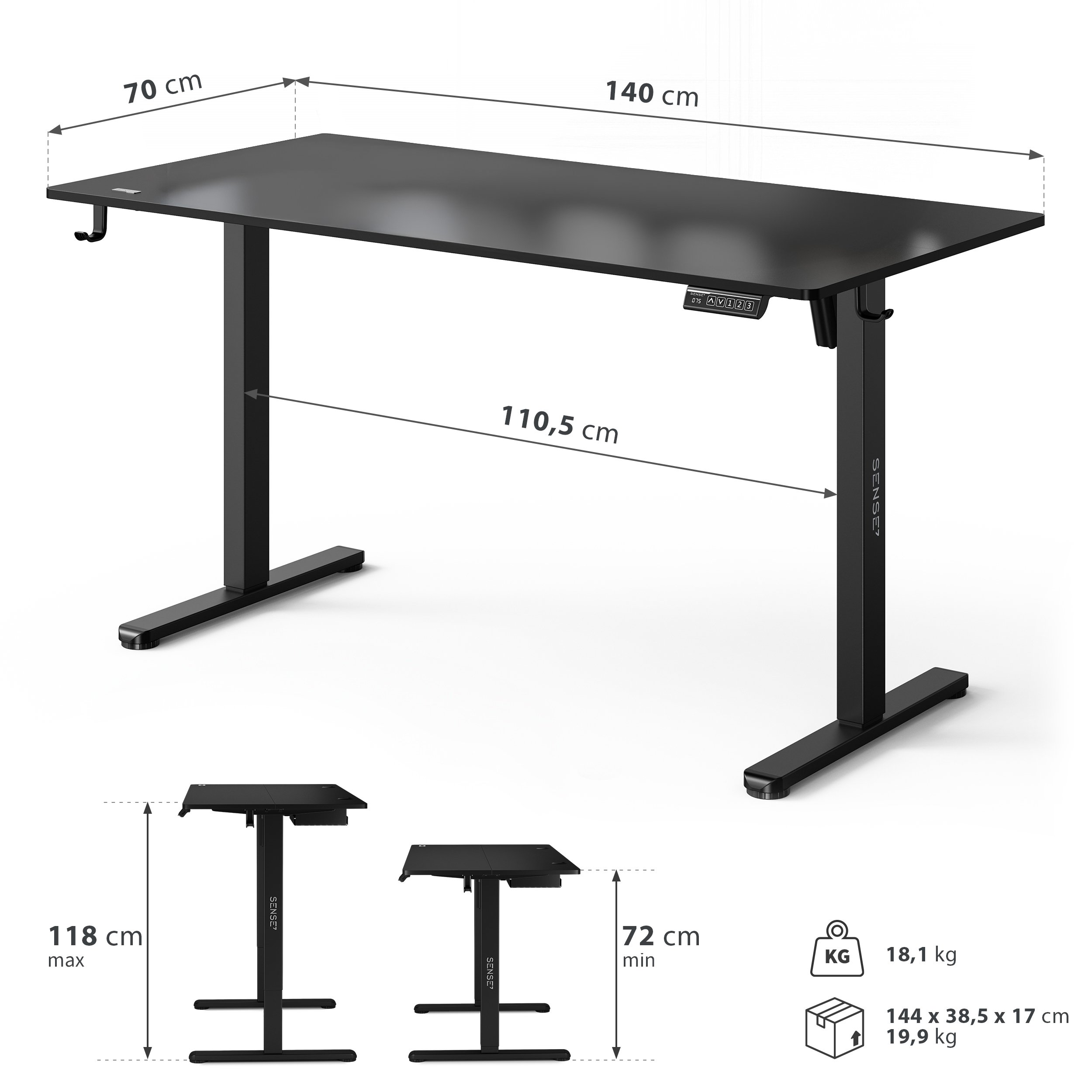 Biurko elektryczne Sense7 Nojo Light