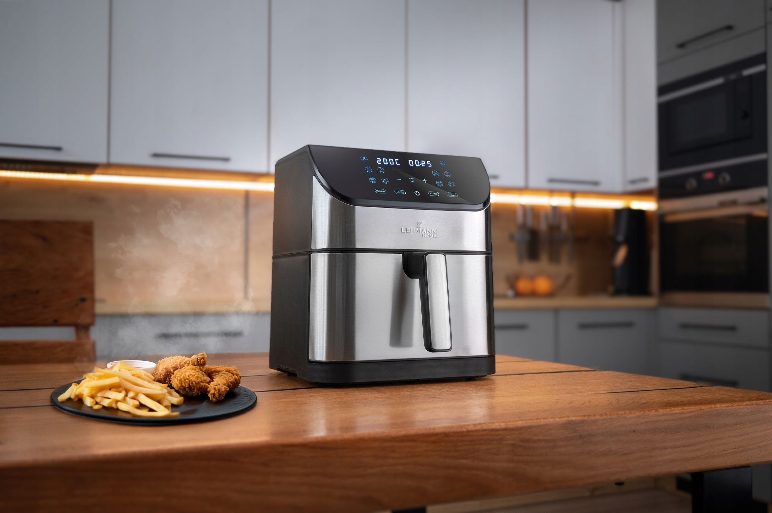 FRYTKOWNICA BEZTŁUSZCZOWA AIRFRYER 8L NIEPRZYWIERAJĄCA LEHMANN 12 PROGRAMÓW Kod producenta LHODF-1880D Fytkownica beztłuszczowa PROKADO