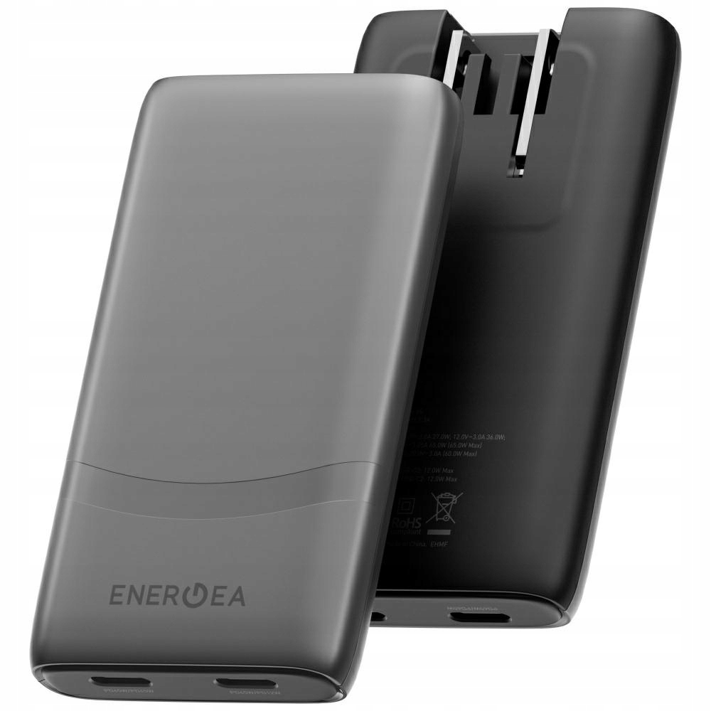 Ładowarka sieciowa Energea TravelWorld Edge 65W 2xUSB-C PD/PPS/QC3.0 (US/UK/EU) – Szybkie ładowanie w zasięgu ręki