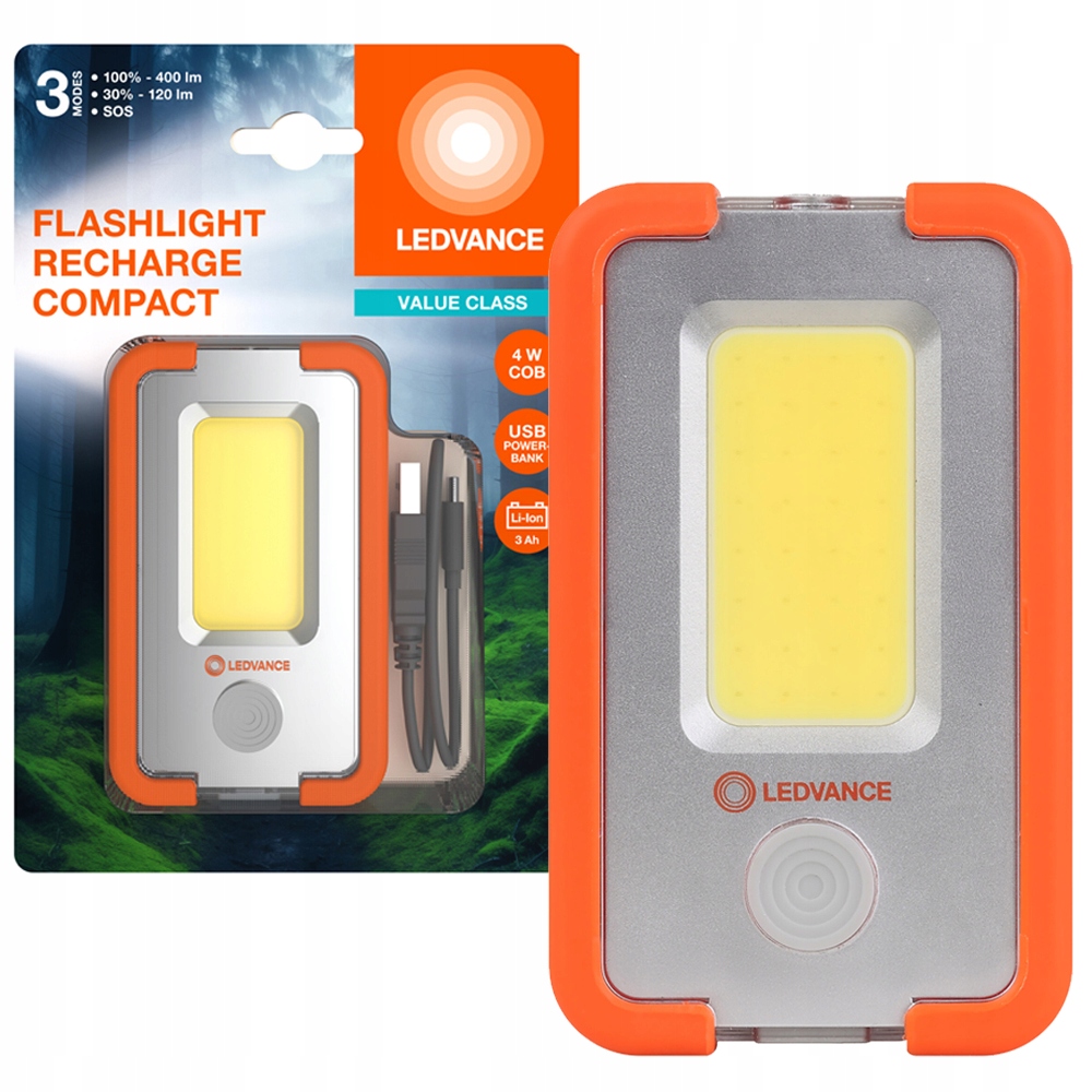 Latarka akumulatorowa z funkcją POWERBANK 4W 6500K 3000mAh – Niezawodne źródło światła