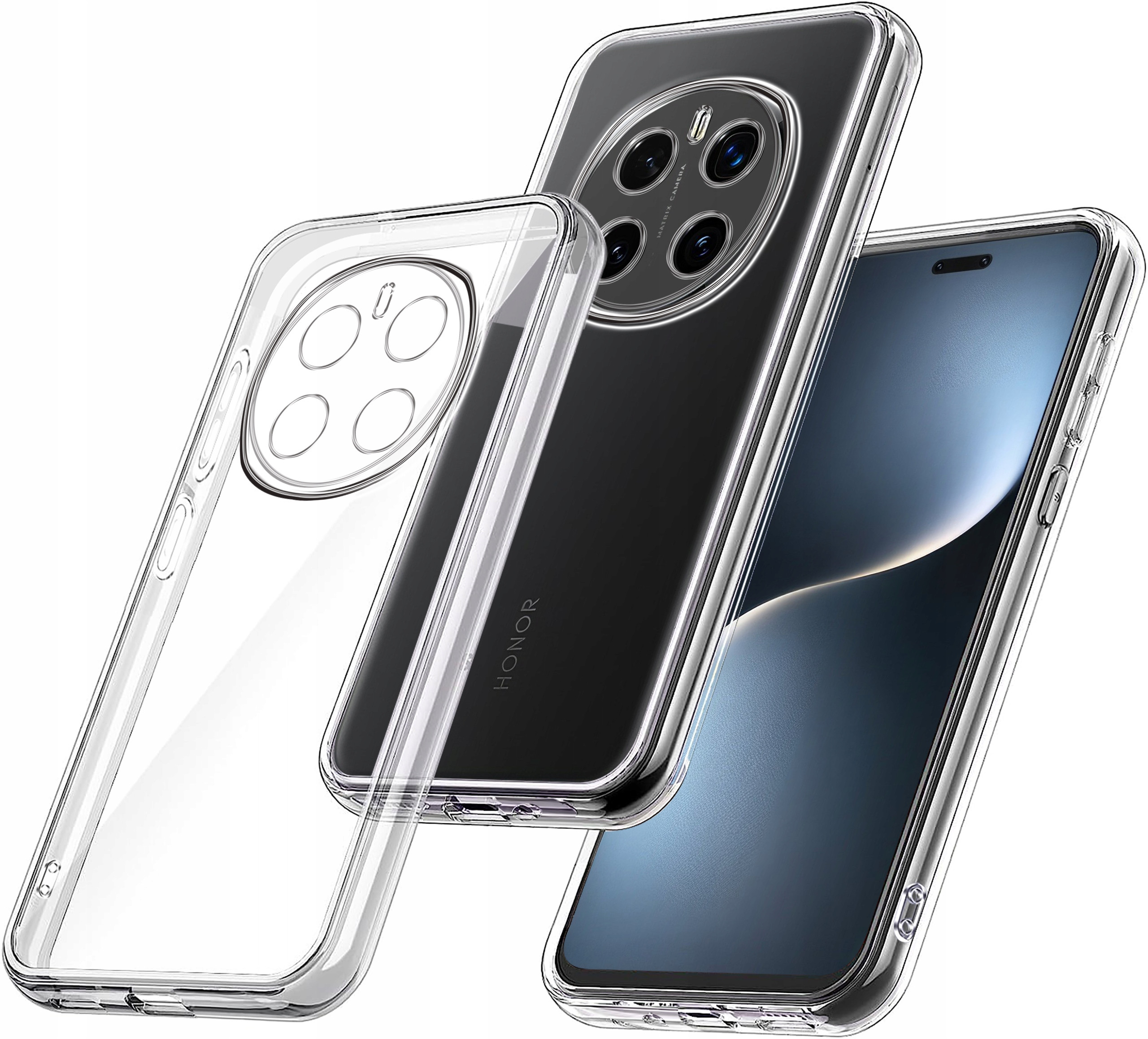 Etui do Honor Magic7 Pro WZMACNIANE SILIKONOWE PRZEZROCZYSTE – Doskonała ochrona dla Twojego telefonu