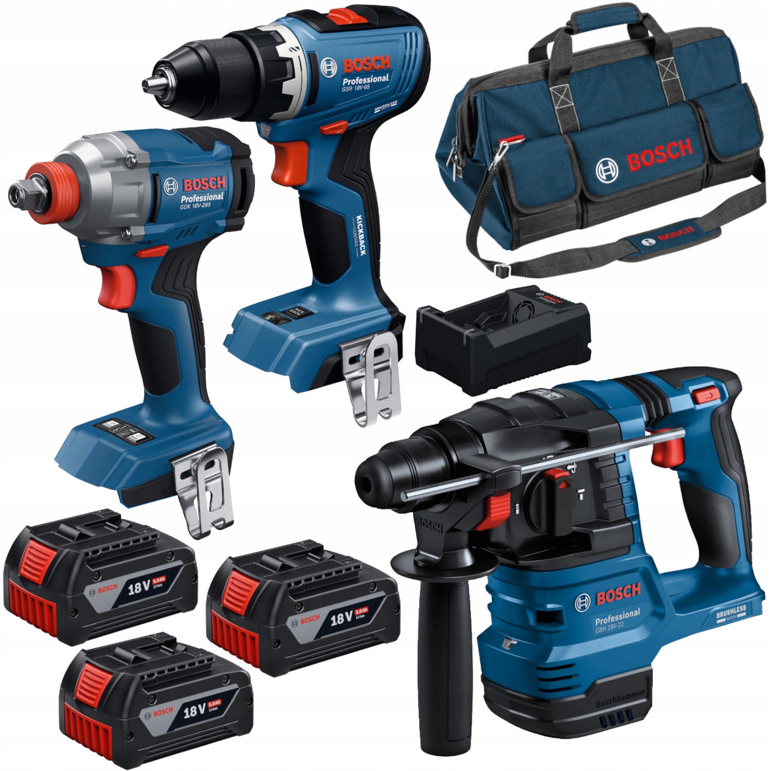 Zestaw Combi 18V GSR+GDX+GBH – Wszechstronność i moc w Twoich rękach