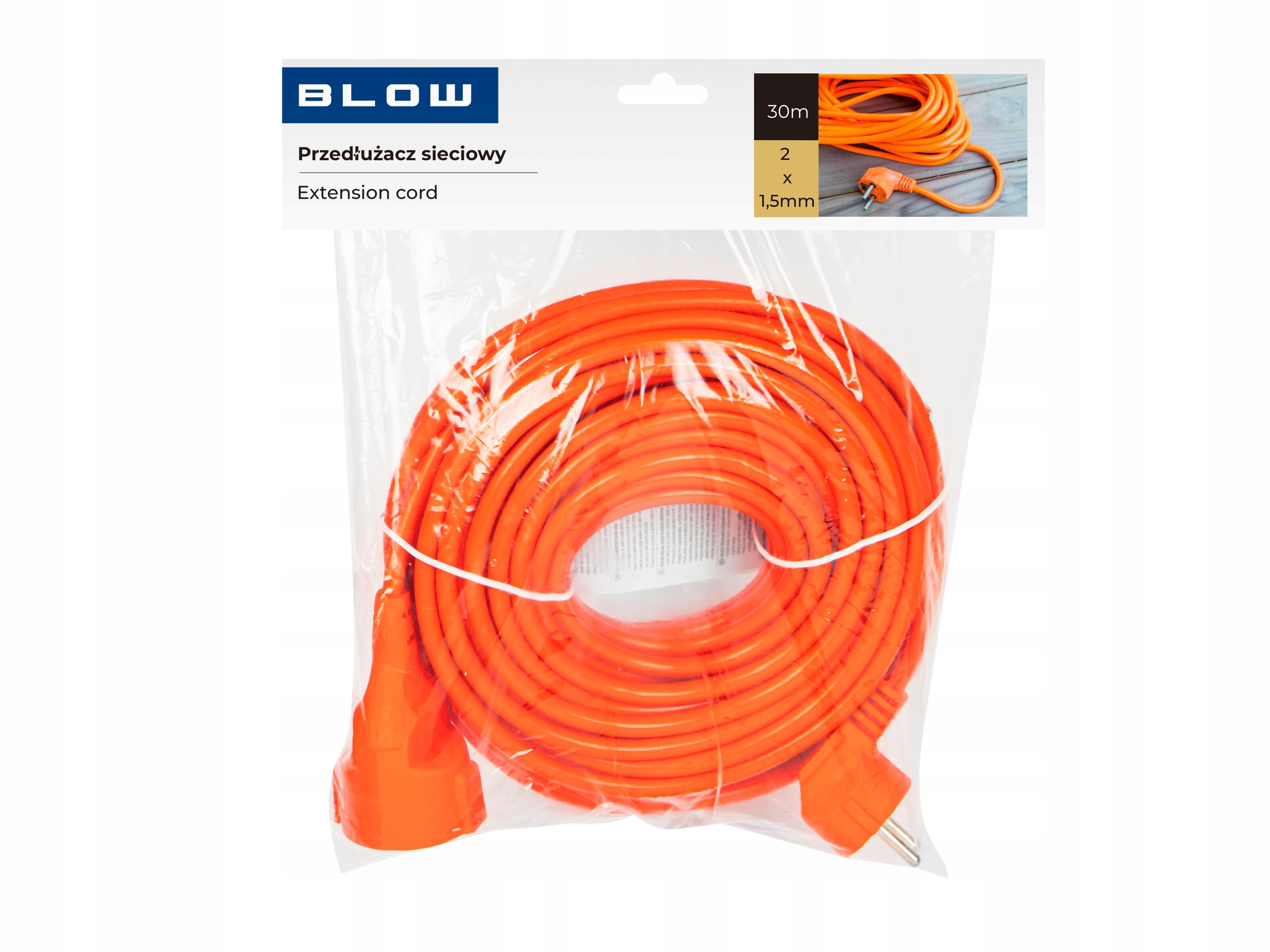 Przedłużacz Blow PR-160 30m 2x1,5mm – Idealny do użytku zewnętrznego