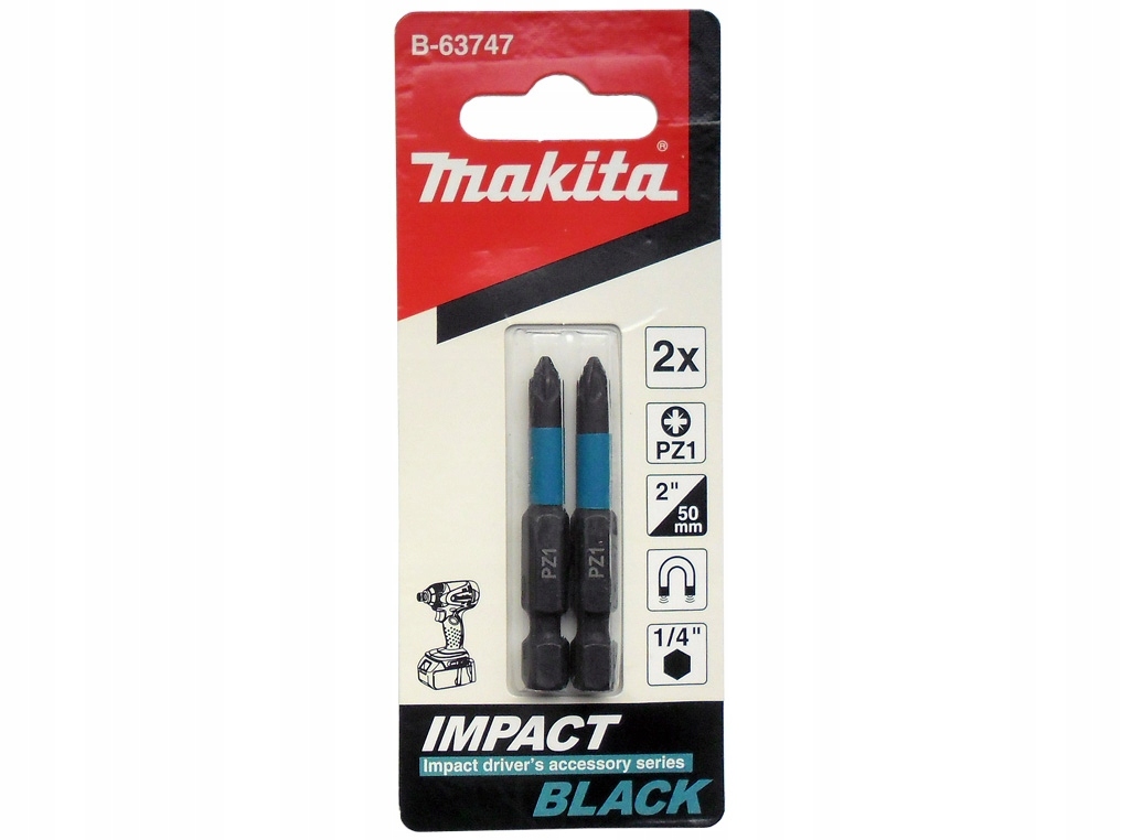 Makita KOŃCÓWKA WKRĘTAKOWA PZ1-50mm /2szt. IMPACT BLACK – Niezawodne narzędzie do wkręcania