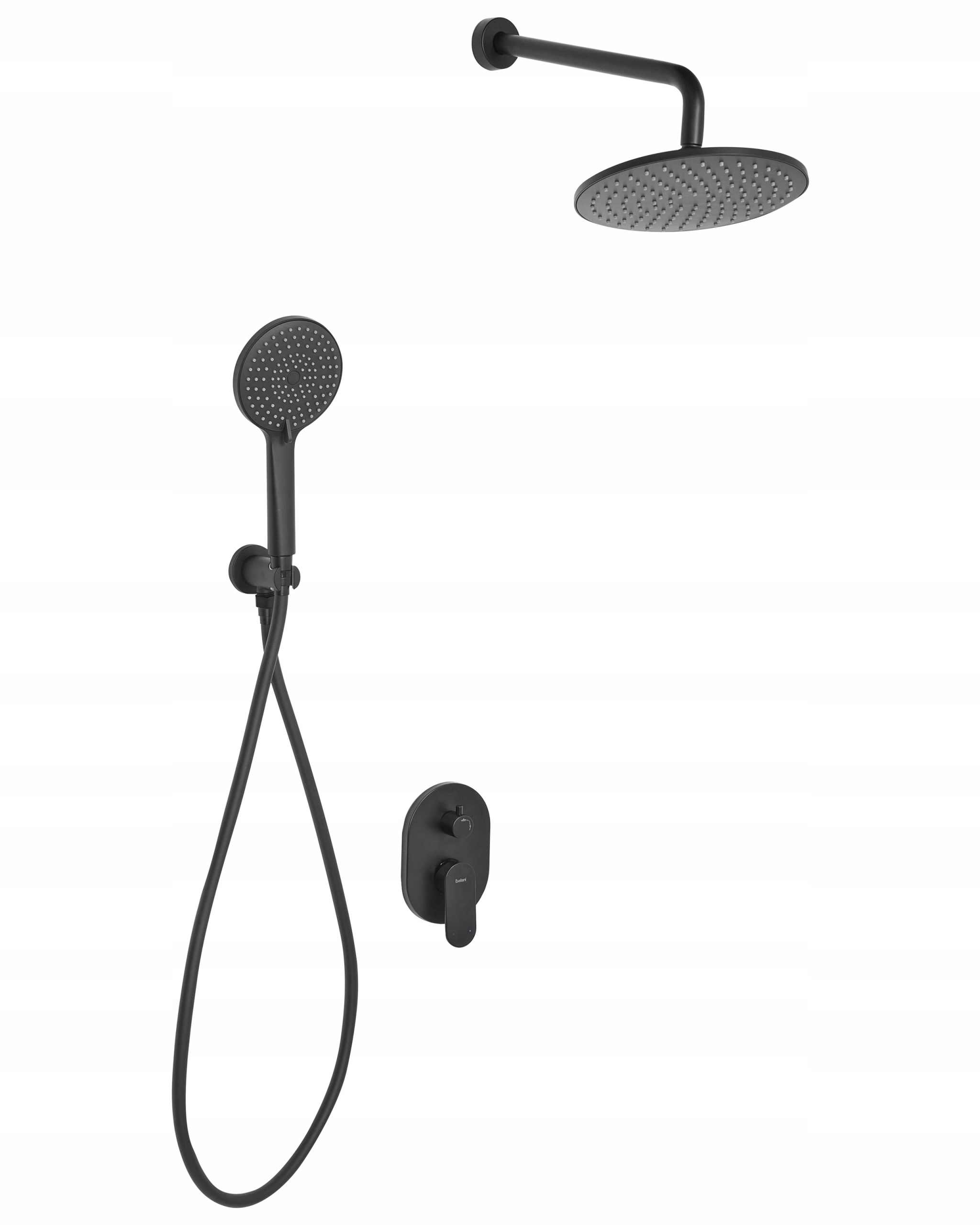 Zestaw prysznicowy podtynkowy z deszczownicą TINGUIRIRICA Czarny – Elegancja i funkcjonalność w Twojej łazience