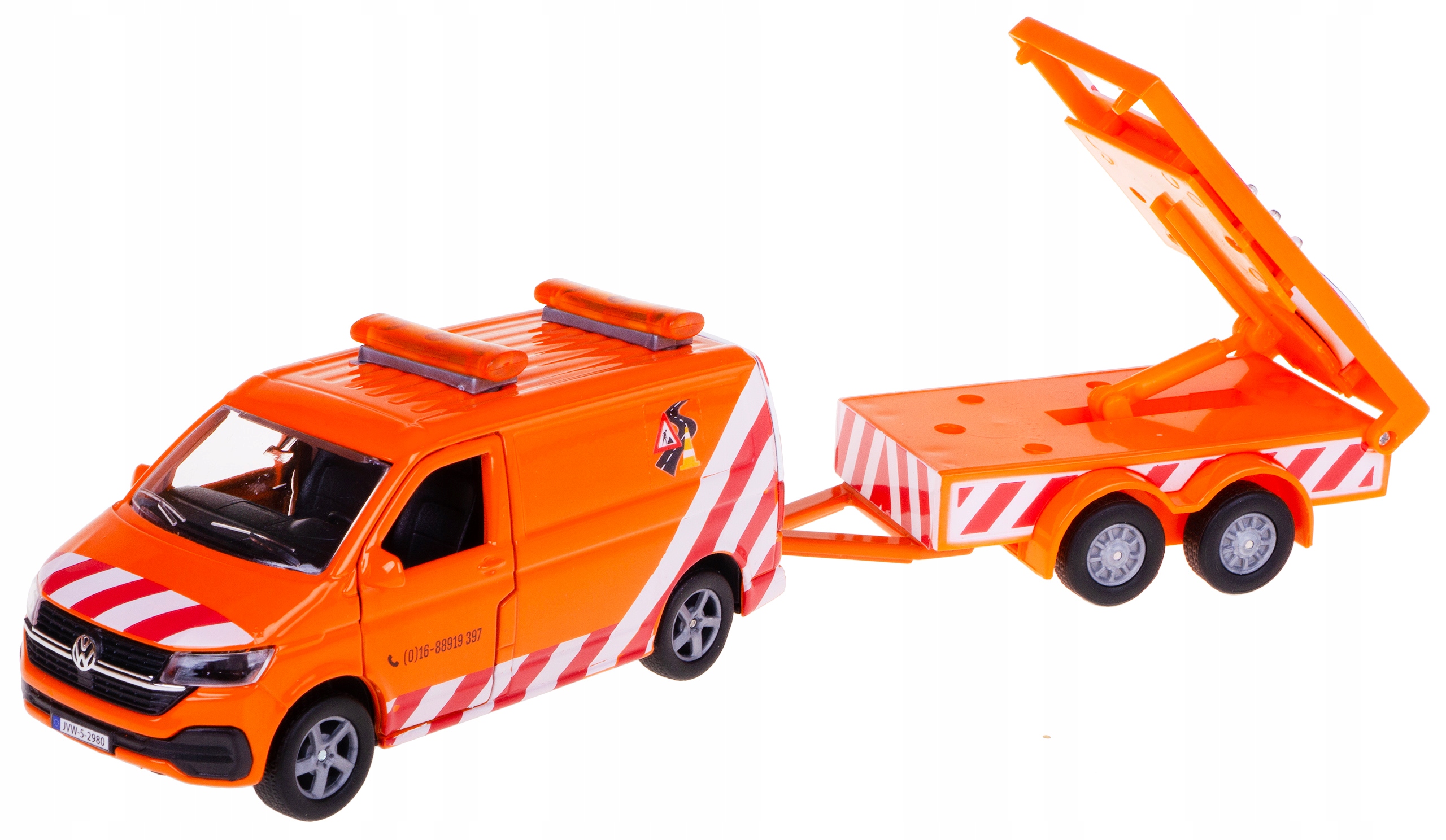 Metalowy model VOLKSWAGEN T6.1 z przyczepką