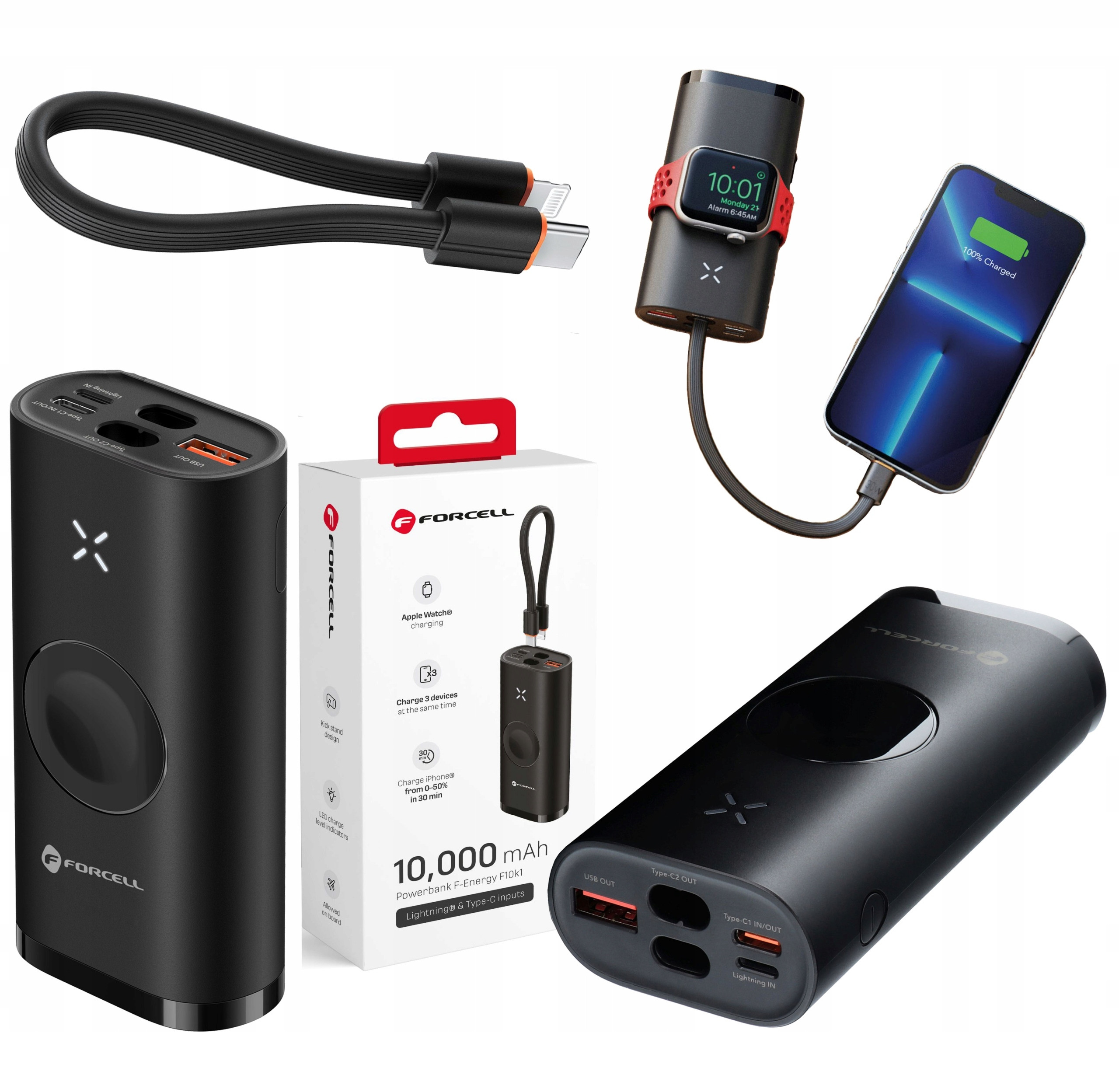 Powerbank FORCELL F-ENERGY F10K4 – Idealne zasilanie dla Apple Watch i iPhone'a