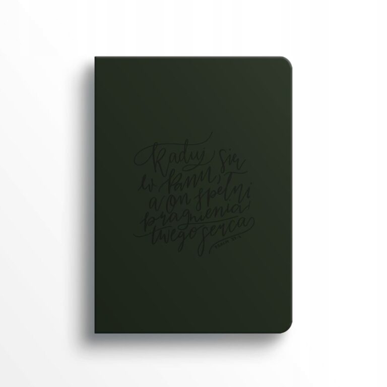 Notatnik A5 - Raduj się w Panu - kropki – Elegancki notes z ekoskóry*