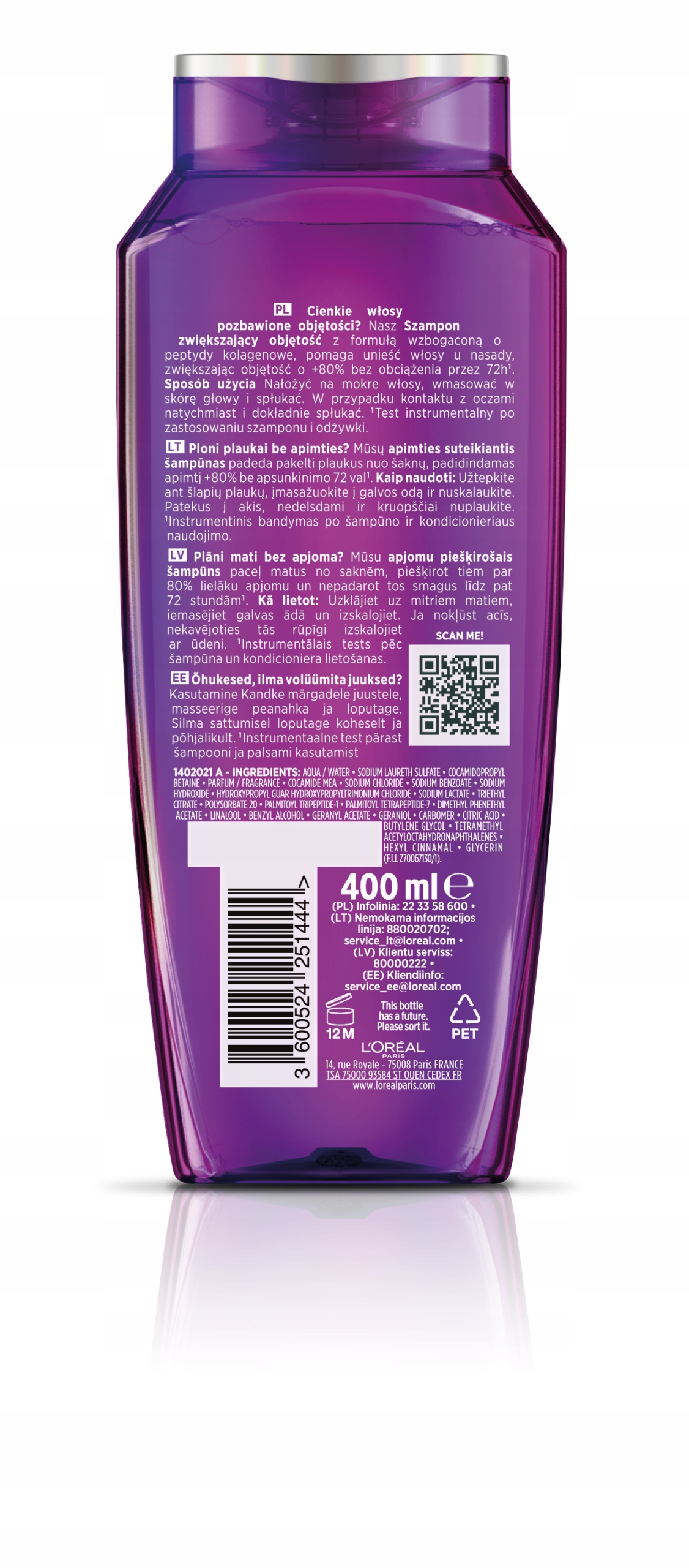 Składniki i ich działanie w L'Oreal Paris Elseve Collagen Lifter