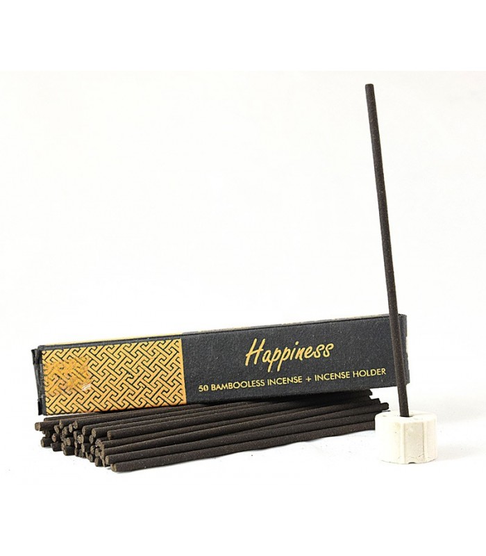 Kadzidła indyjskie 'Song of India Happiness' – Bez bambusa z ceramicznym stojakiem