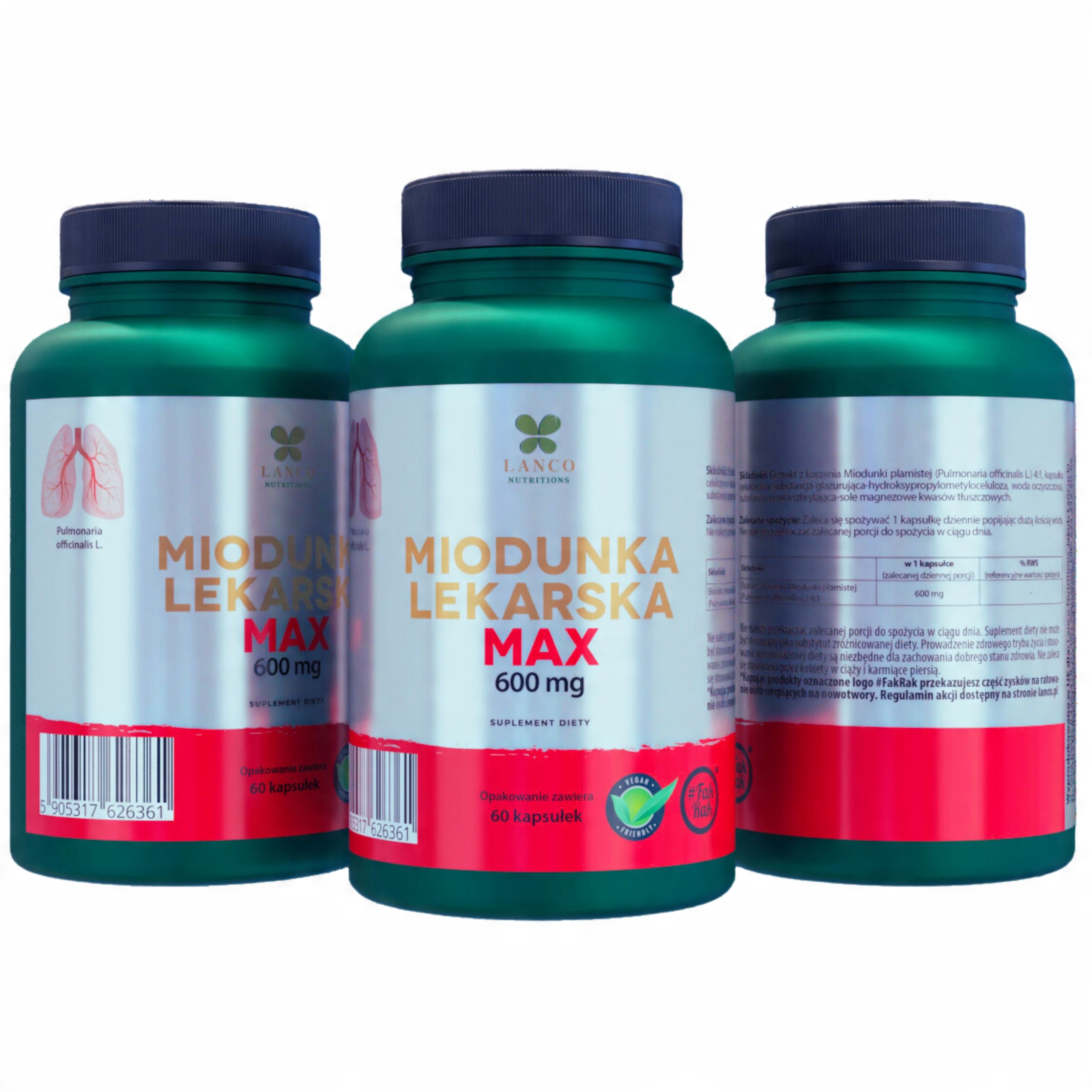 Miodunka Lekarska Max 600 mg – Naturalne wsparcie dla układu oddechowego