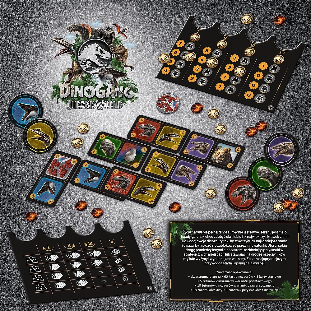 Gra planszowa Dinogang Jurassic World – Stwórz swoje dinozaury!