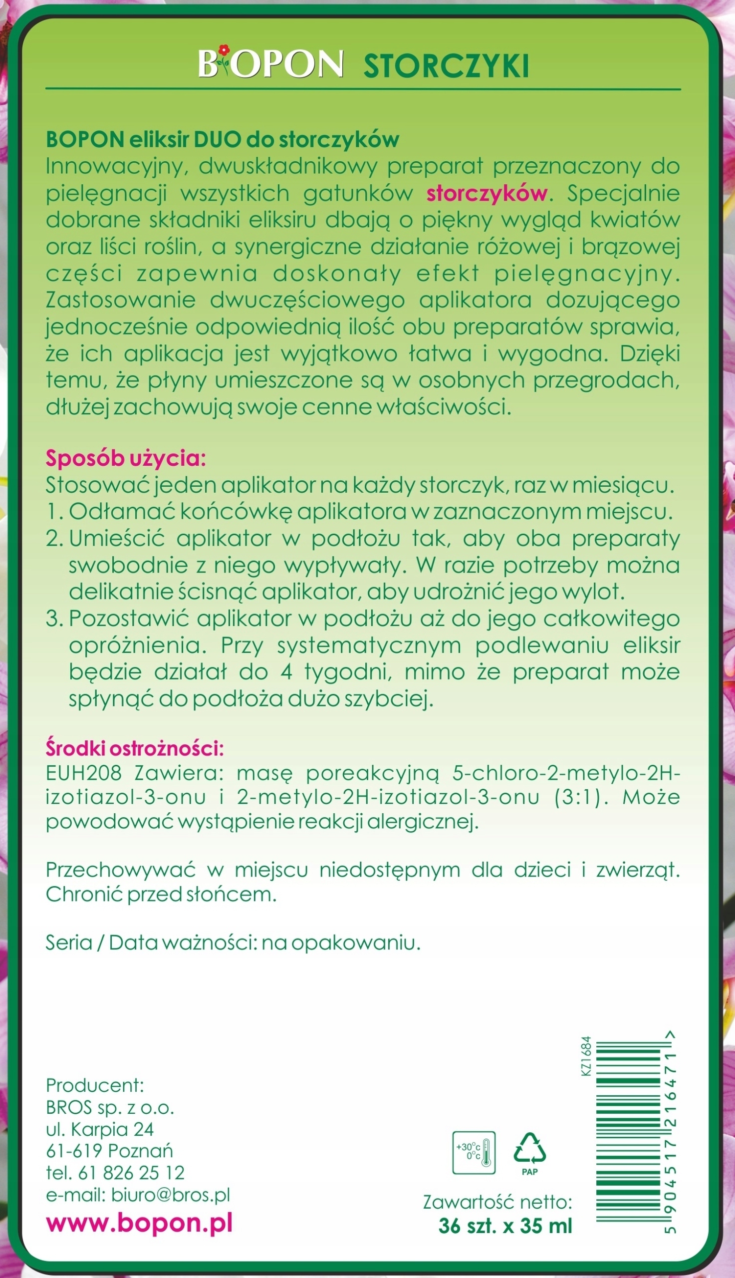 Sposób użycia eliksiru do storczyków