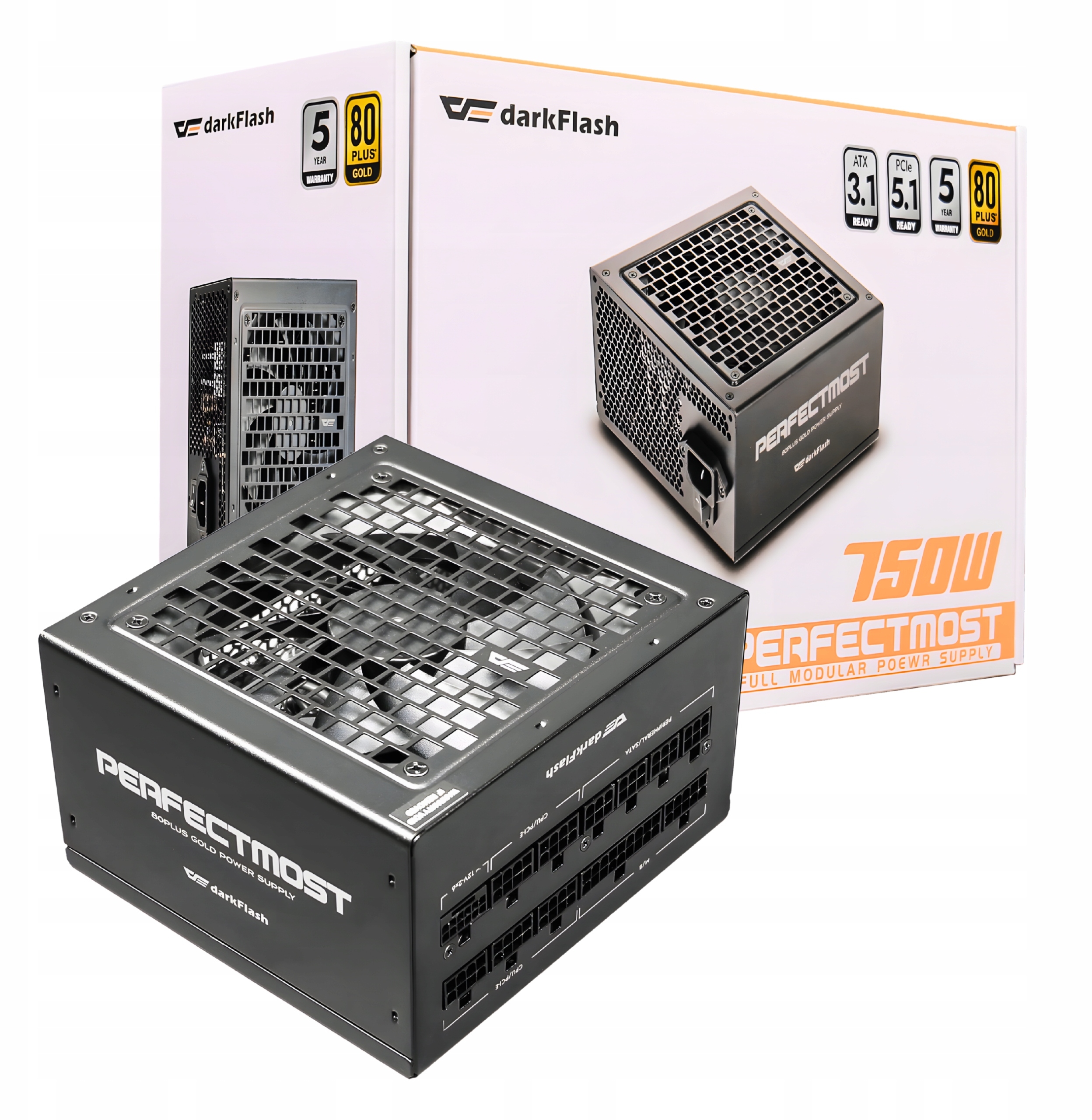 Zasilacz do komputera Darkflash PMT 80 Plus Gold 750W – Wydajność i niezawodność dla każdego gracza