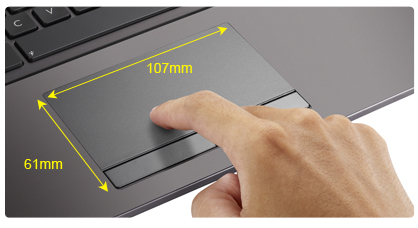 47% bigger multi-gesture touchpad