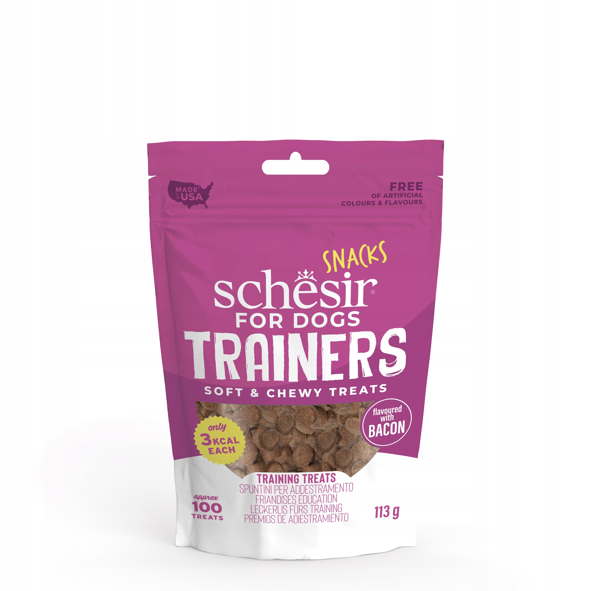 Schesir Trainers Soft and Chewy – Pyszne smakołyki dla psów z bekonem