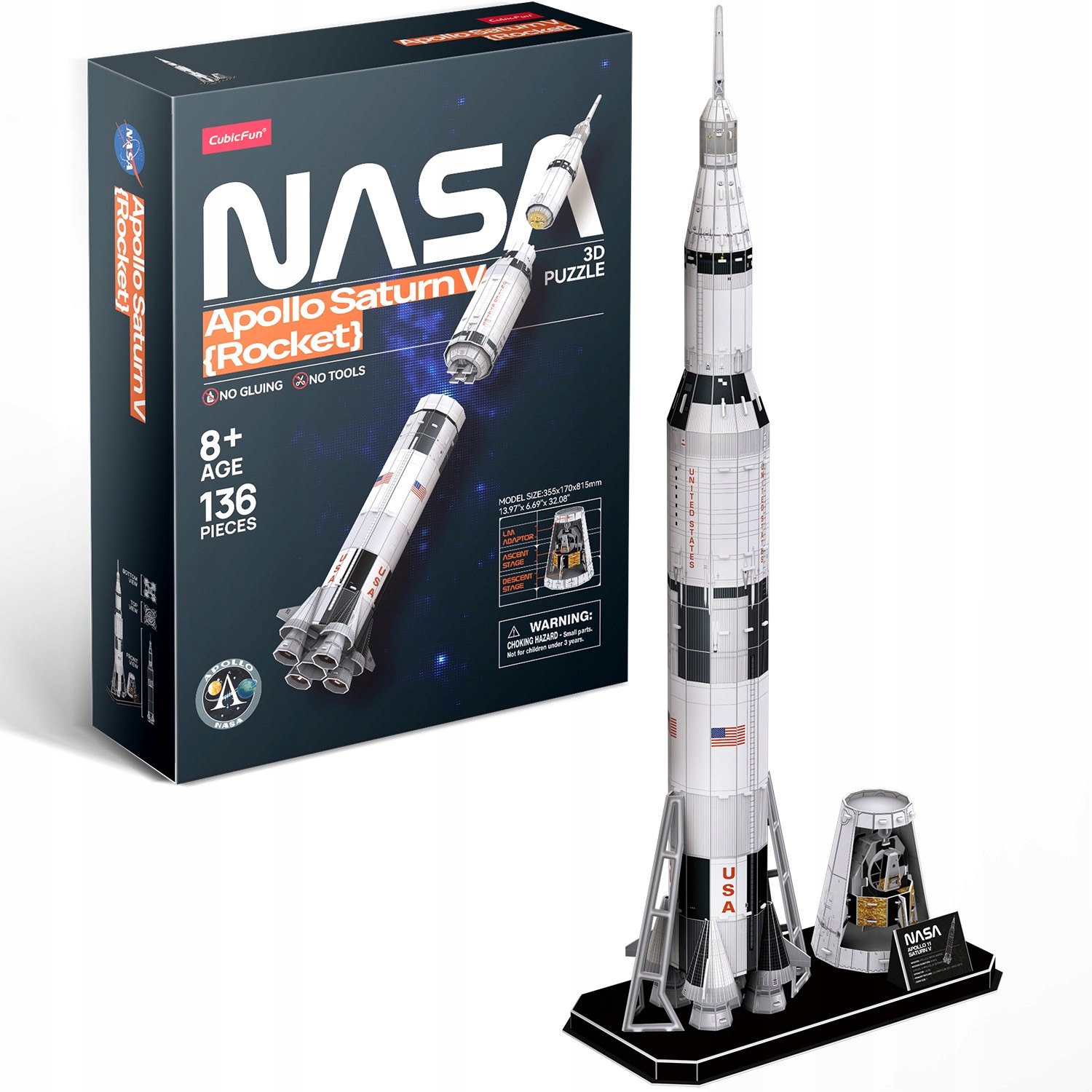 Puzzle 3D NASA Apollo Saturn V Rocket – Kosmiczna przygoda w Twoim domu