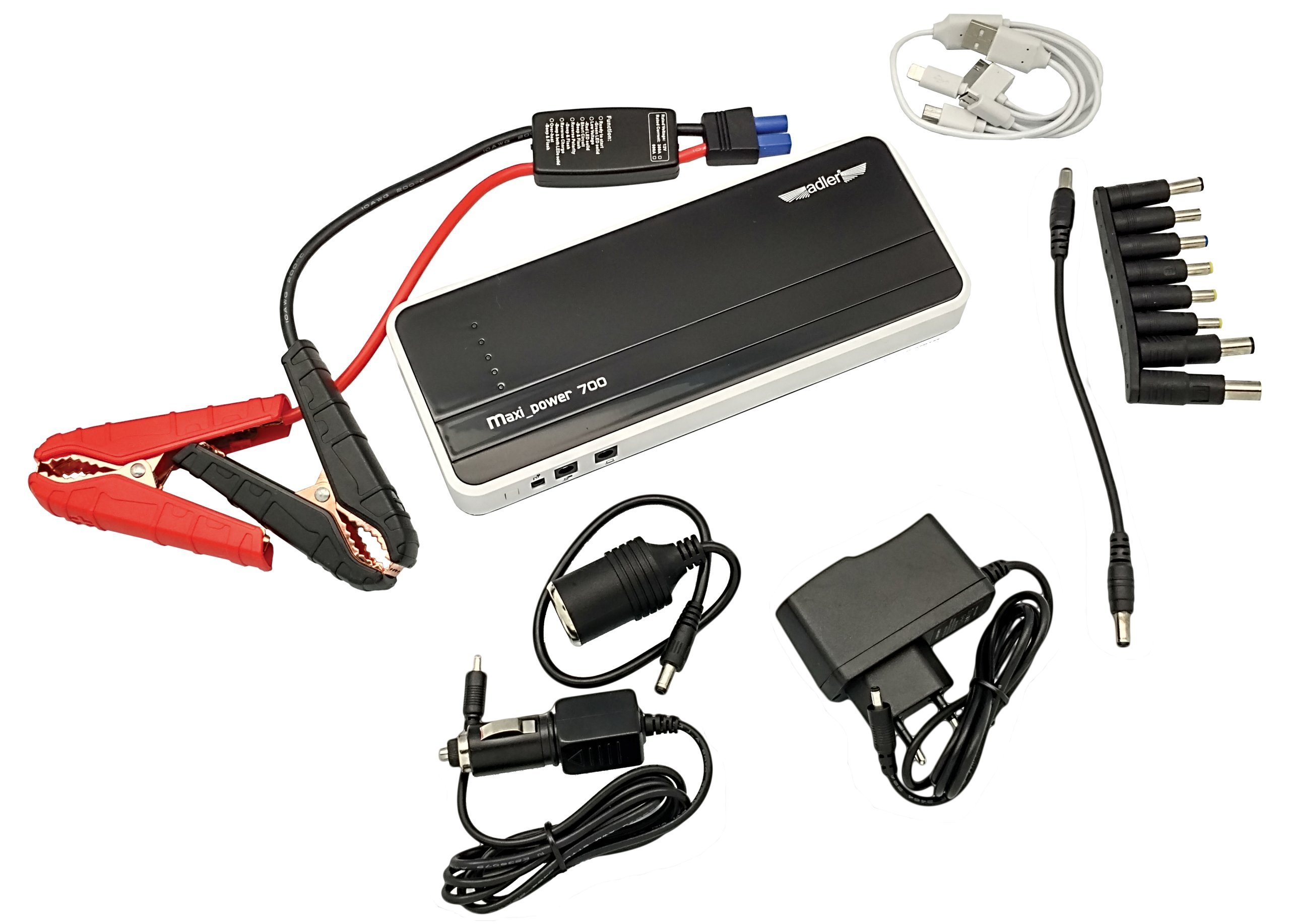 ADLER POWER BANK MAXI POWER-700 – Wielofunkcyjne urządzenie startowe