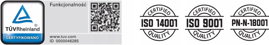 Certyfikaty jakości – ISO 9001, ISO 14001 i TUV Rheinland