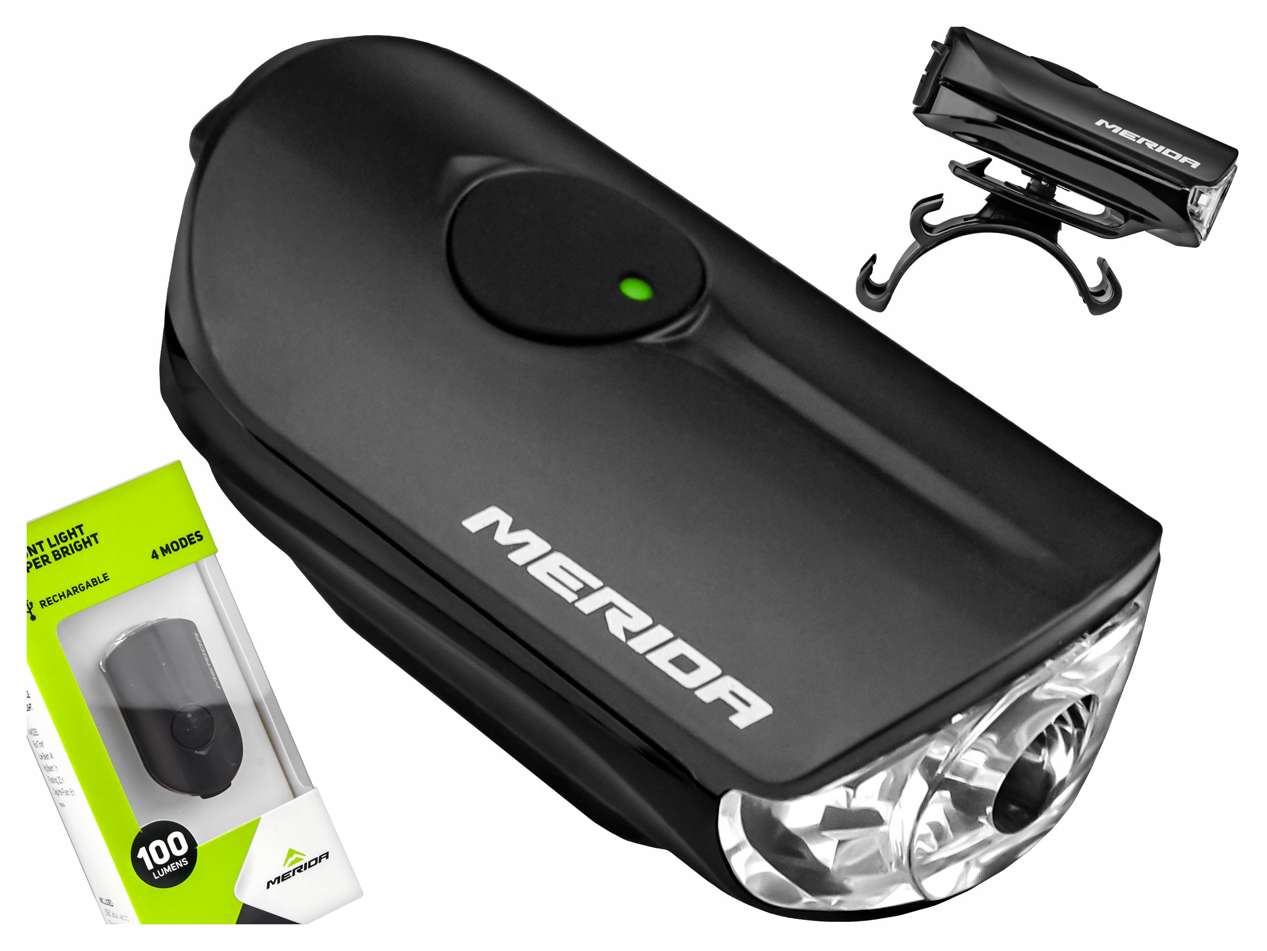 Zestaw zawiera lampkę i uchwyt na kierownicę