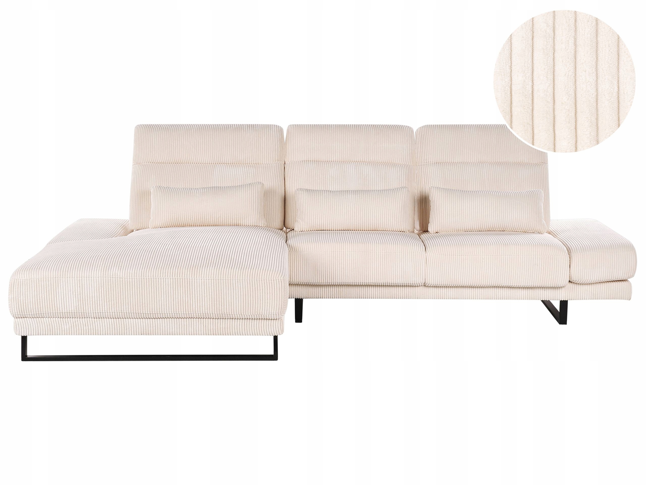 Narożnik dla 4 osób IKAST Sztruks Beżowy Prawostronny – Elegancja i komfort w Twoim wnętrzu