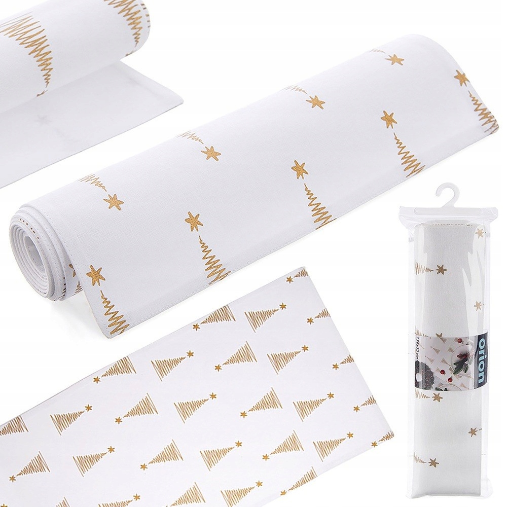 Bieżnik na stół ławę bawełniany CHOINKA 130x32CM ORION – Elegancja na Twoim stole