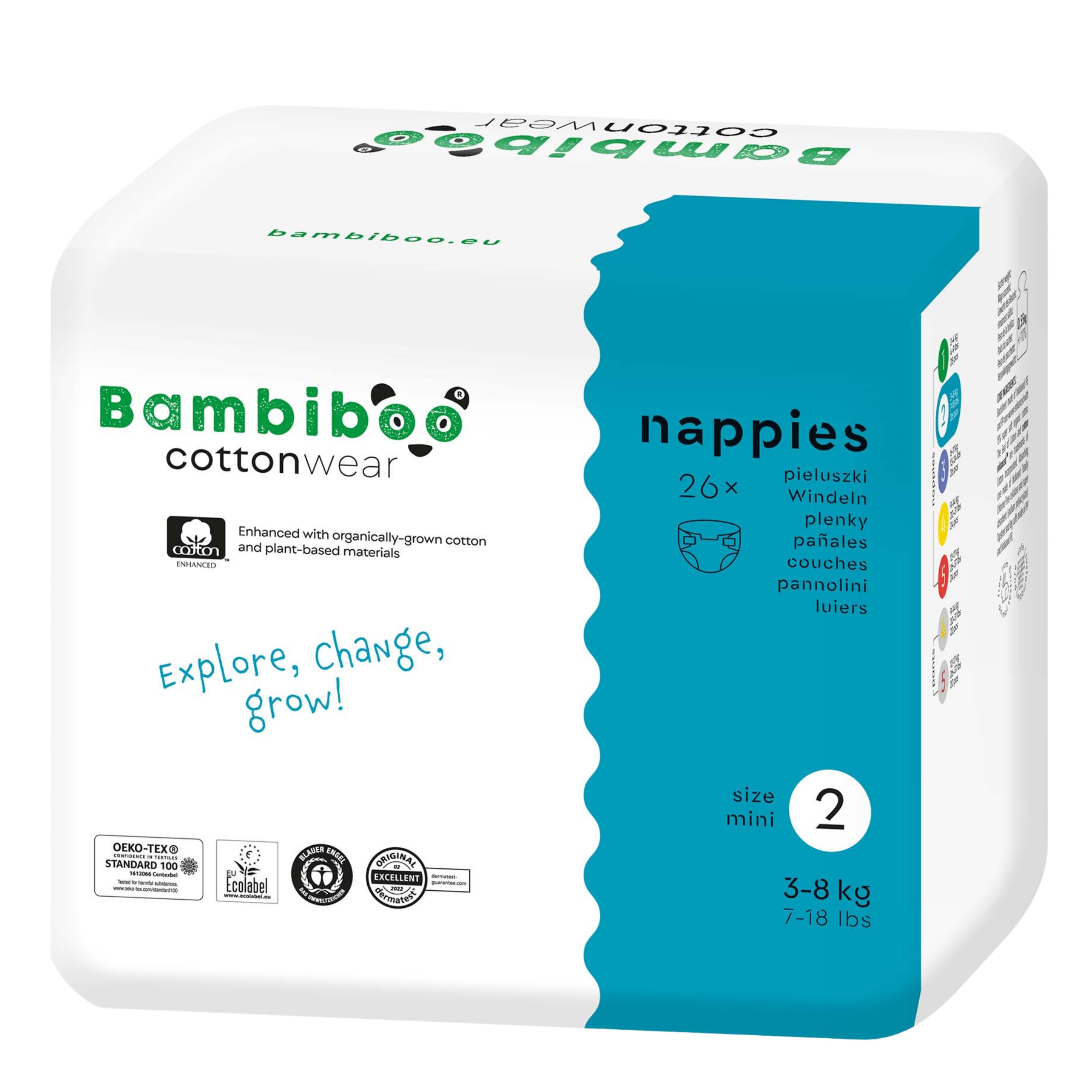 BAMBIBOO - PIELUCHY JEDNORAZOWE Z BAWEŁNĄ R2 MINI – Komfort dla Twojego Maluszka