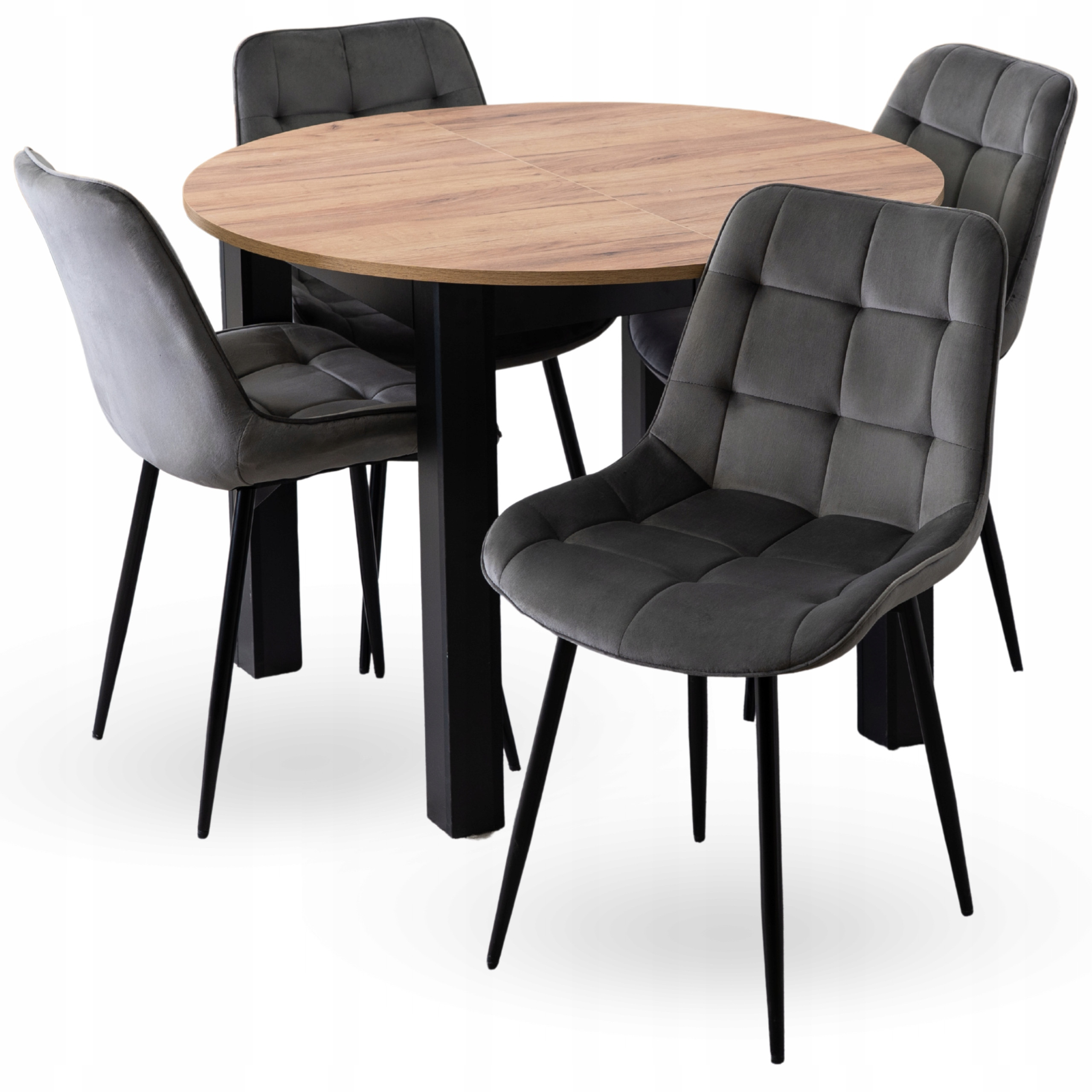 Stół Z Krzesłami Zestaw Rozkładany Okrągły Komplet Do Salon Jadalni Kuchni – Elegancja i Funkcjonalność