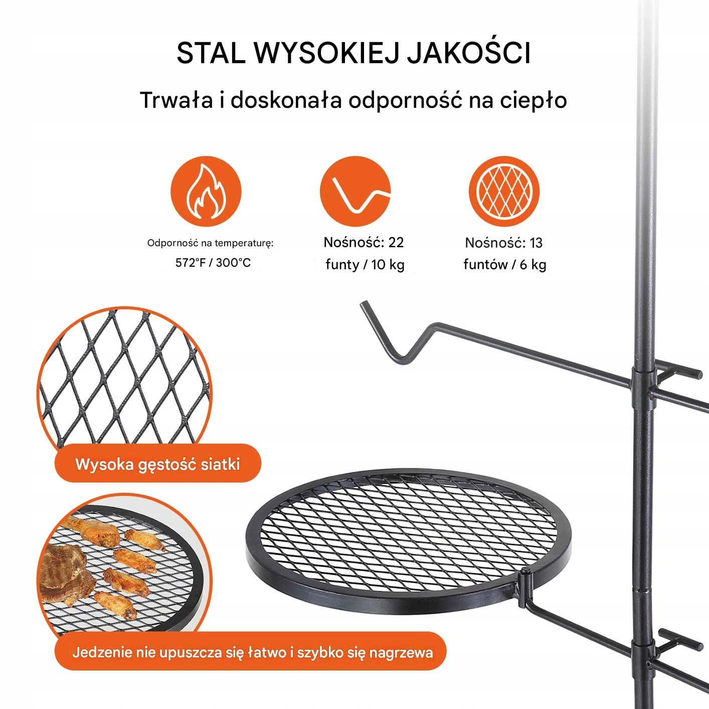 Równomierne pieczenie dzięki siatce diamentowej