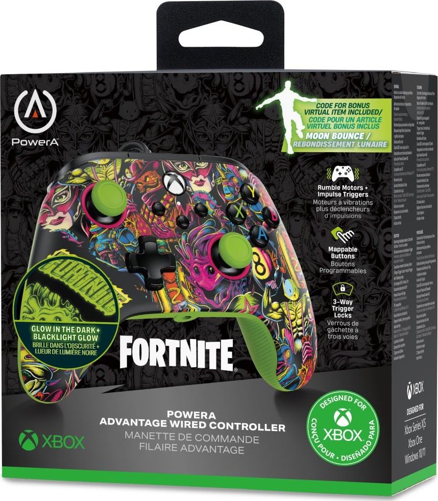 PowerA XS Pad przewodowy Advantage Fortnite Glow – Zdominuj pole bitwy