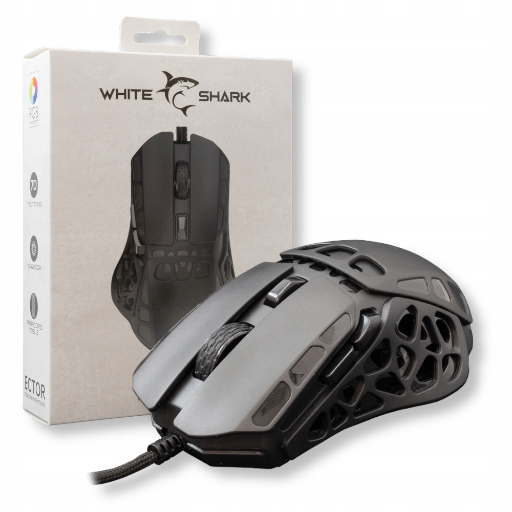 Mysz gamingowa White Shark GM-5016 Ector czarna – Precyzja i styl dla graczy