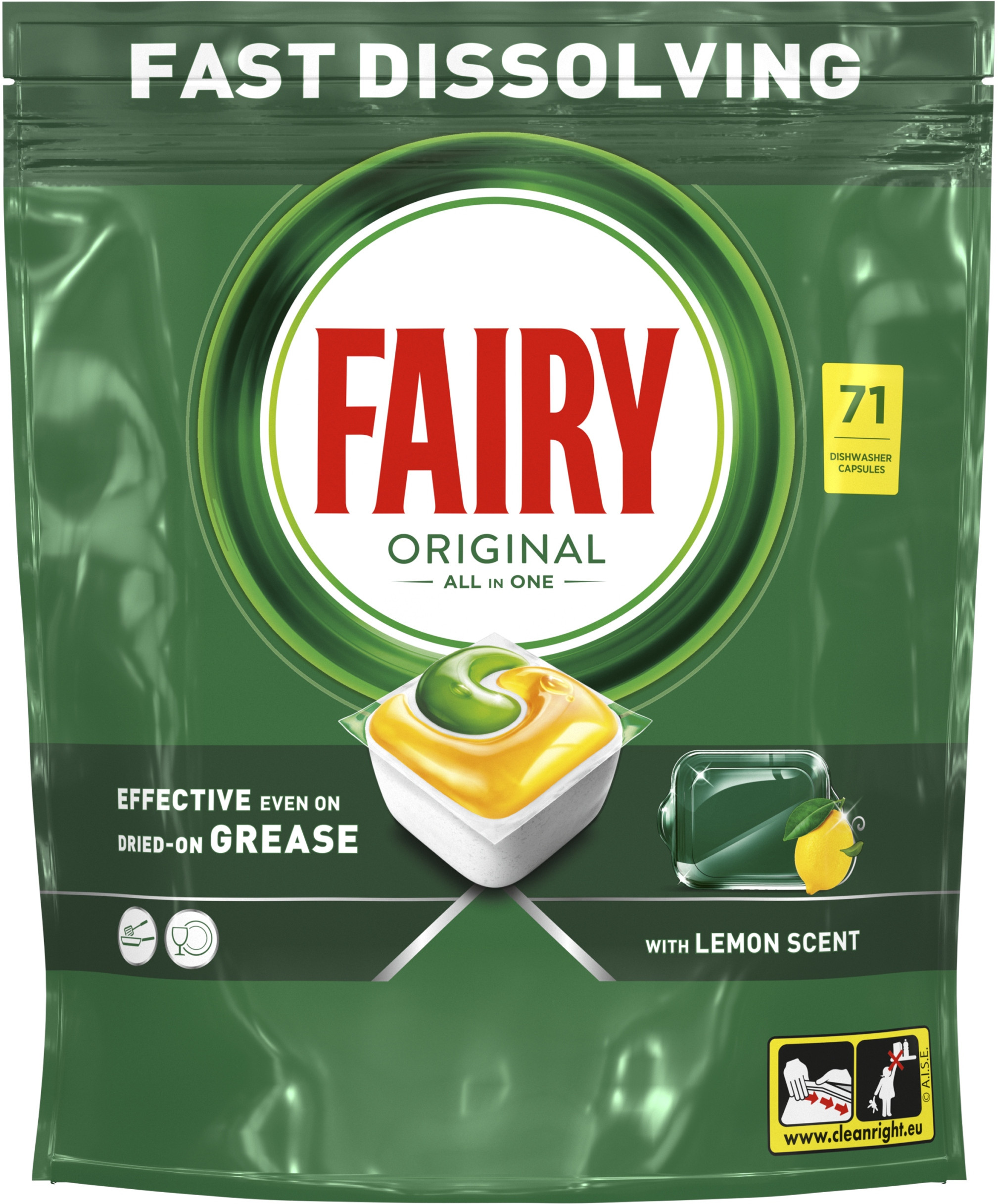 Fairy Original All in One – Doskonałe kapsułki do zmywarki Cytryna