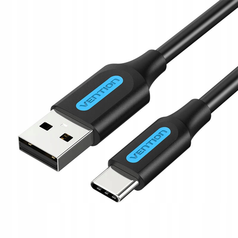 Kabel ładowania USB 2.0 do USB-C Vention COKBF, 1m (czarny) – Szybkie i bezpieczne ładowanie