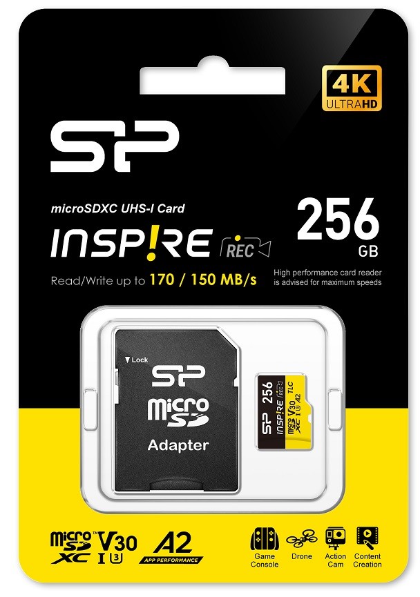 Karta pamięci microSDXC Silicon Power Inspire 256GB – Wydajność i niezawodność w jednym