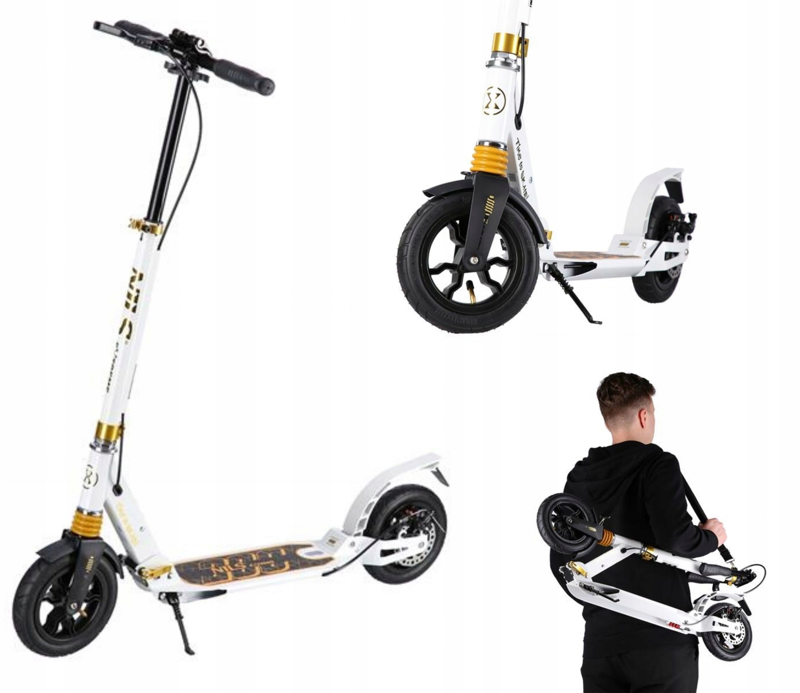 Hulajnoga Nils Extreme HM209T WHITE-GOLD – Mobilność i styl w jednym