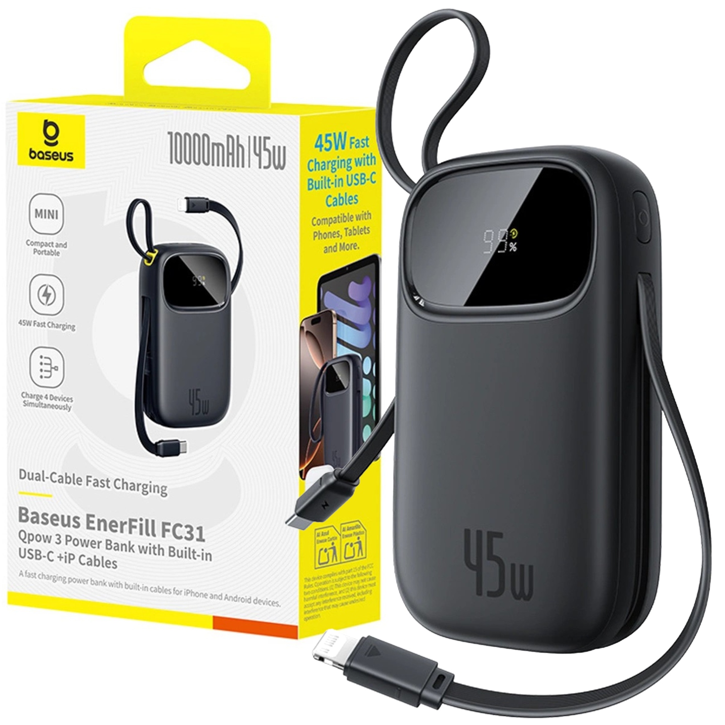 Powerbank Baseus EnerFill FC31 10000mAh 45W – Niezawodne źródło energii w podróży