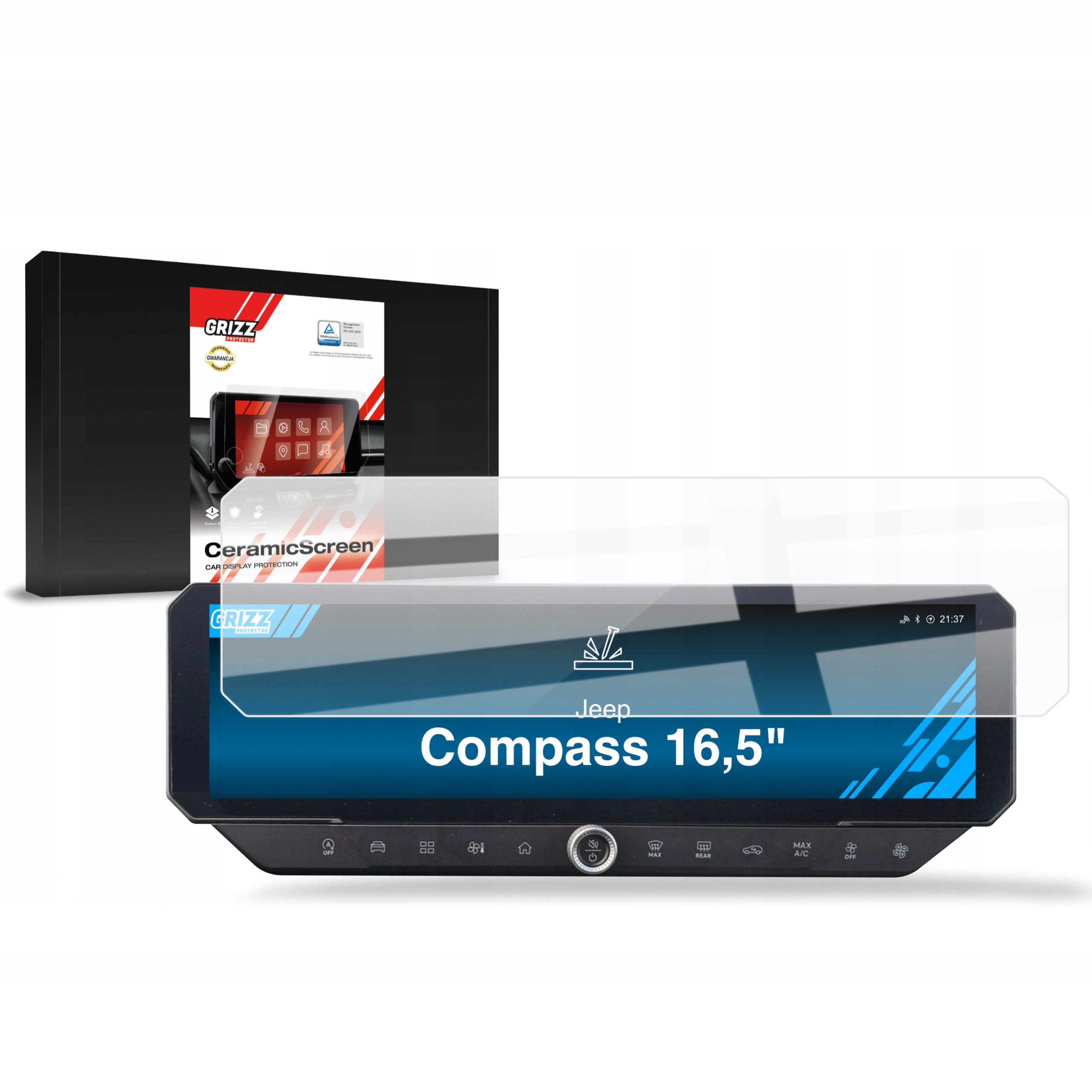 Folia ceramiczna GrizzGlass CarDisplay Protection do Jeep Compass 16,5