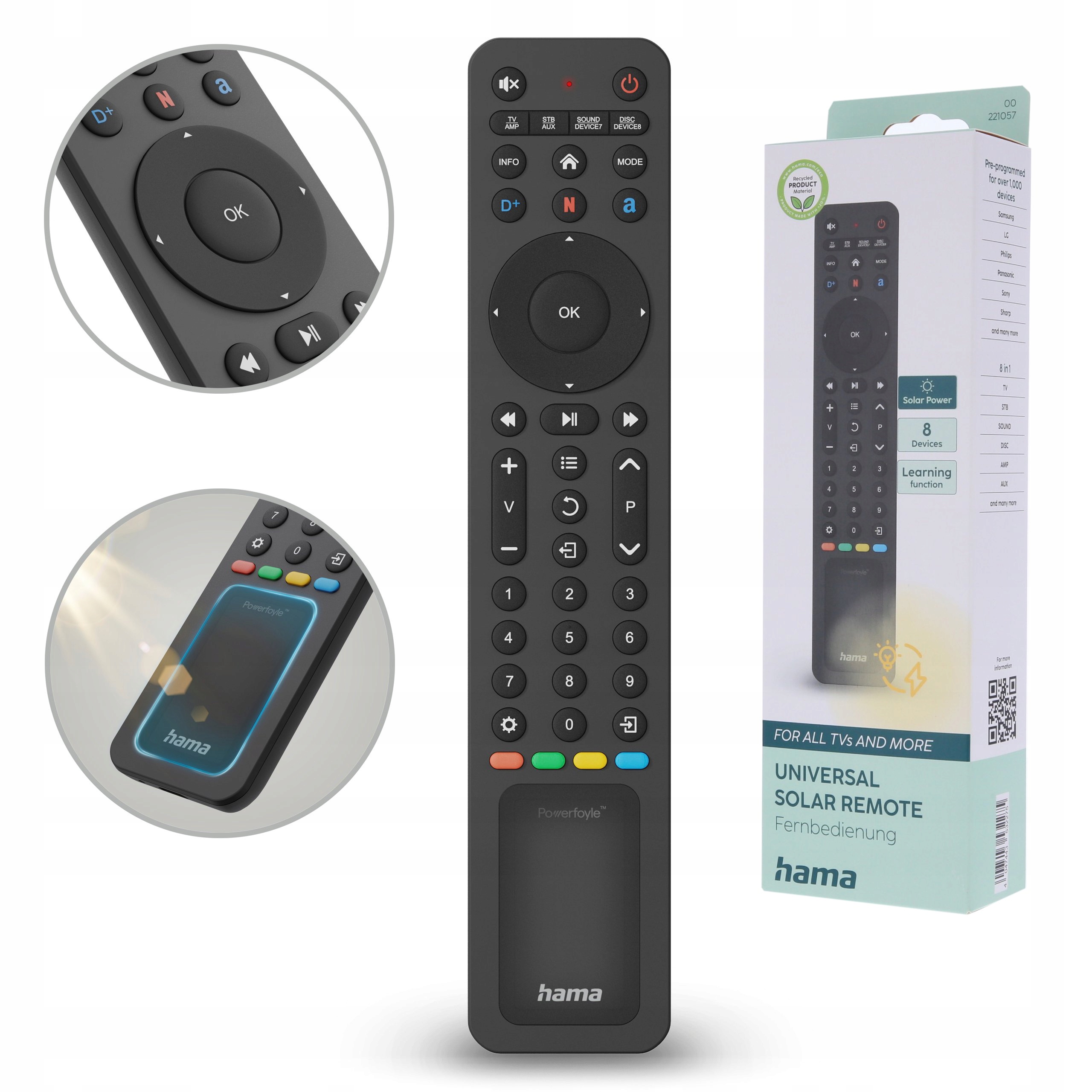 Funkcjonalność pilota – Sterowanie ośmioma urządzeniami audio-wideo