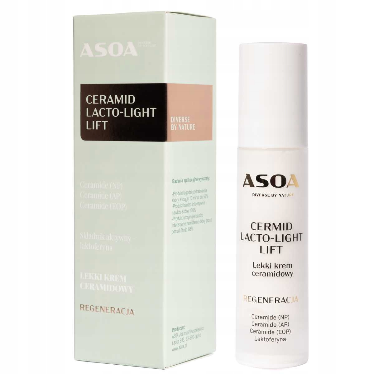 ASOA Lacto-Light Lift – Lekki krem ceramidowy 50ml dla zdrowej skóry