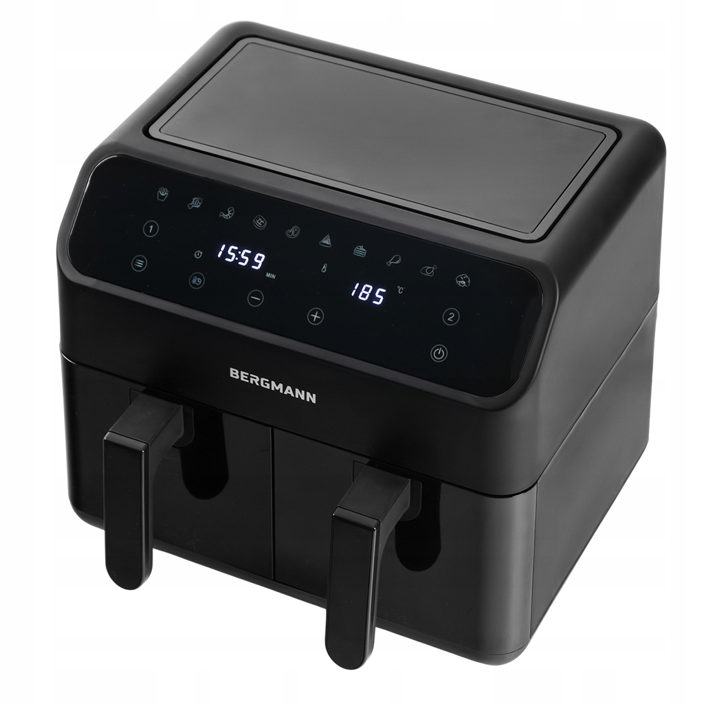 Frytkownica Beztłuszczowa Dwukomorowa 8L AIR FRYER BERGMANN – gotowanie w Twojej kuchni