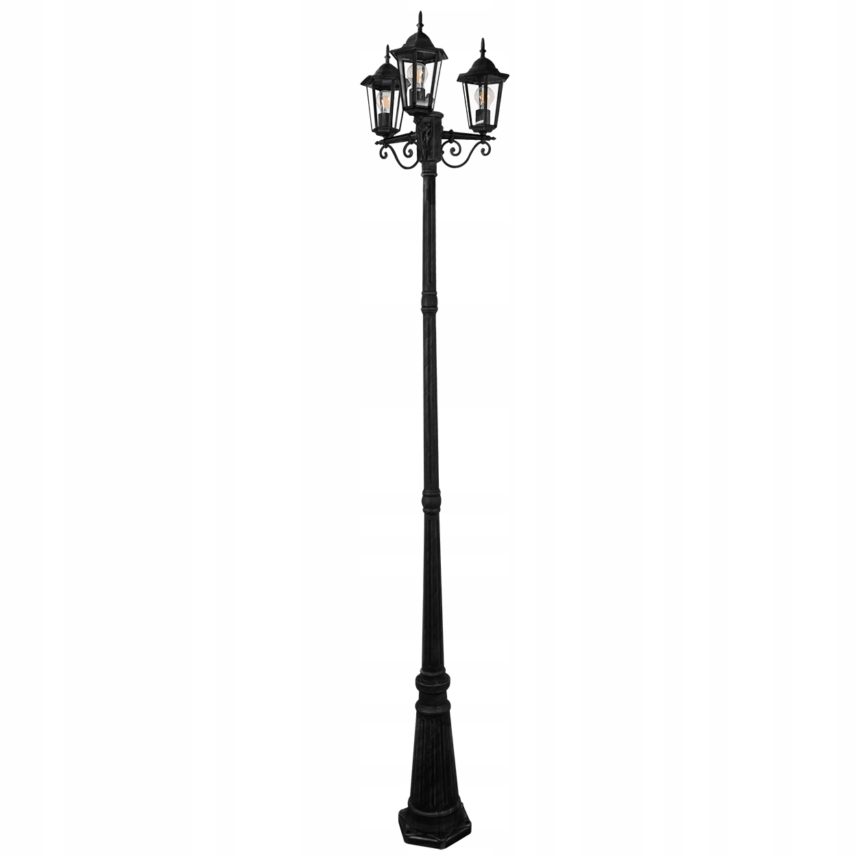Latarnia Ogrodowa Zewnętrzna 3xE27 2m Czarna BELLIS LUMILED – Elegancki dodatek do Twojego ogrodu