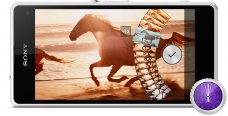 Możliwość wykonania 61 zdjęć w 2 sekundy oznacza, że telefon Xperia Z1 Compact wyposażony w aplikację Timeshift burst zawsze uchwyci to jedno zdumiewające ujęcie