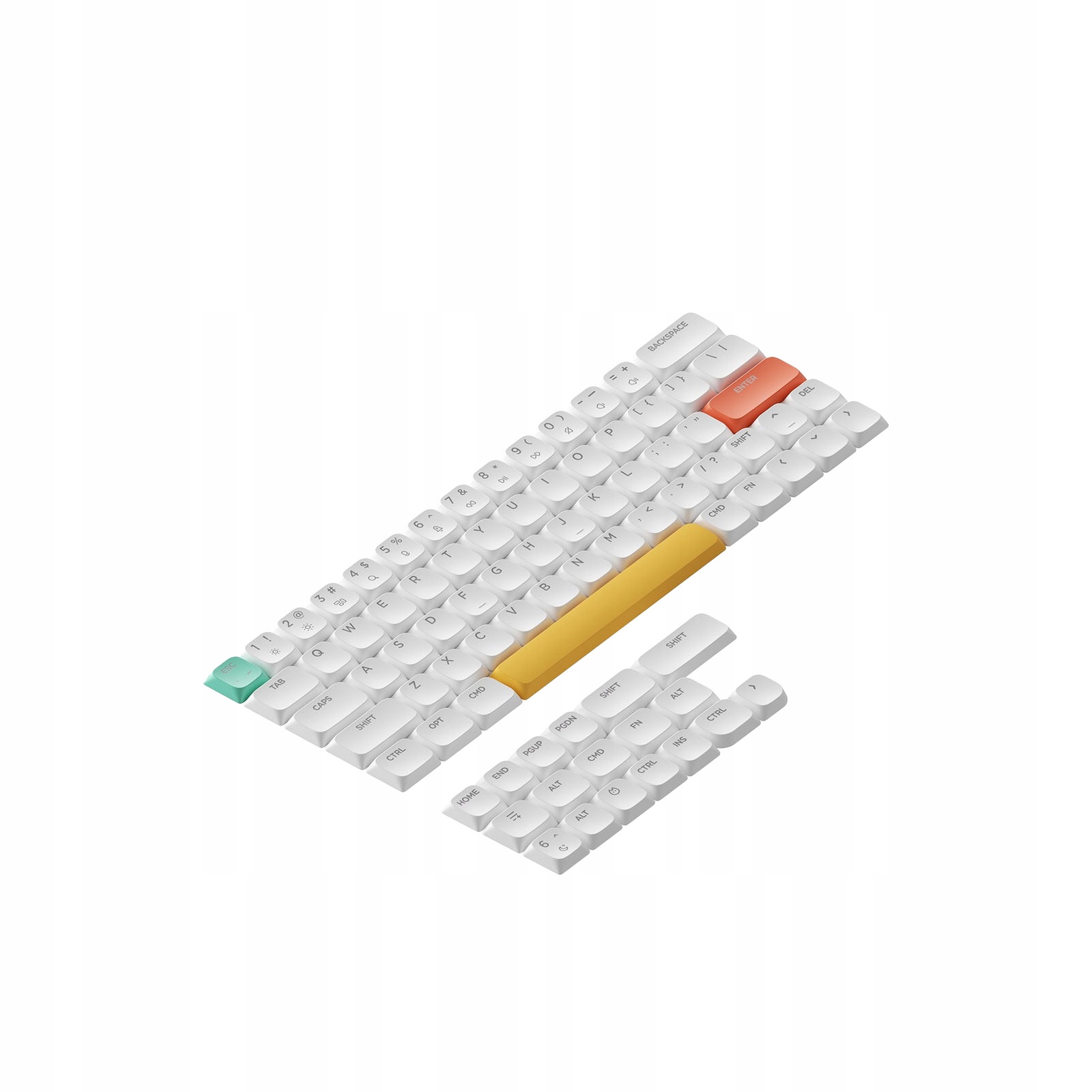 Nuphy – nSA Shine-through ABS Keycaps – Nasadki do klawiatury niskoprofilowej Air 60 V2 Białe