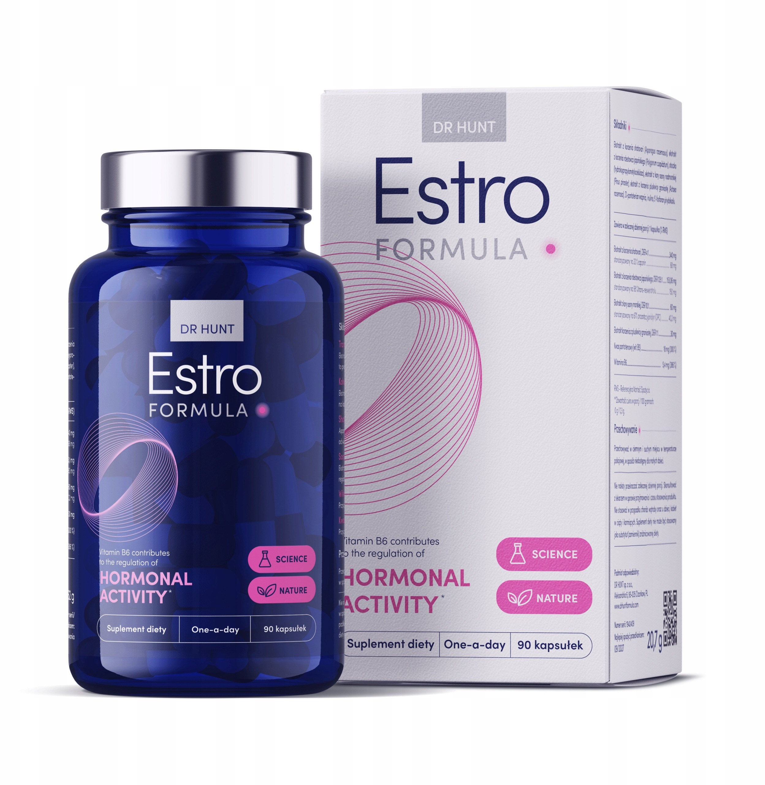 Dr Hunt - Estro Formula – Suplement diety dla kobiet w kapsułkach wegańskich