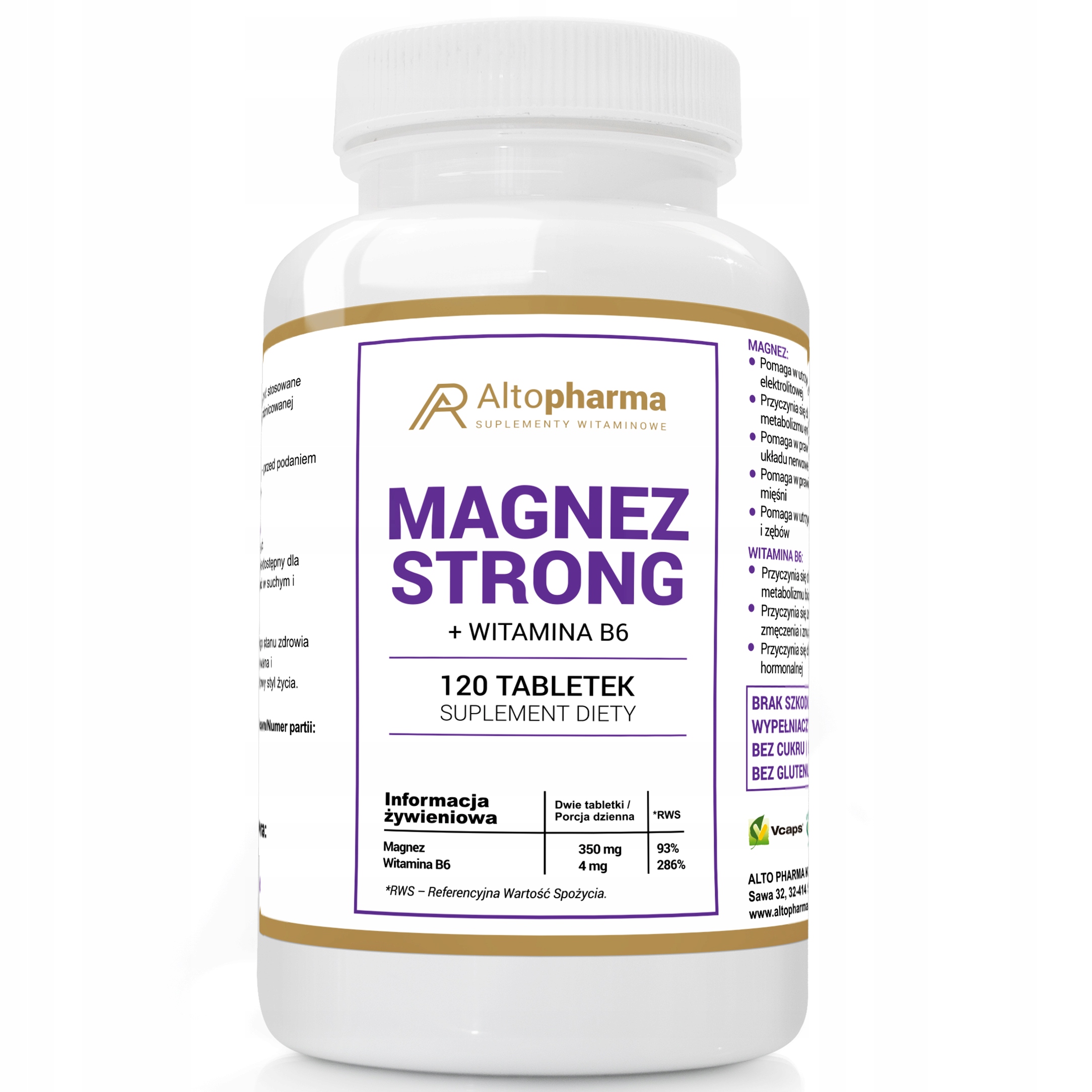 ALTOPHARMA Magnez Strong Witamina B6 – Suplement diety dla zdrowia