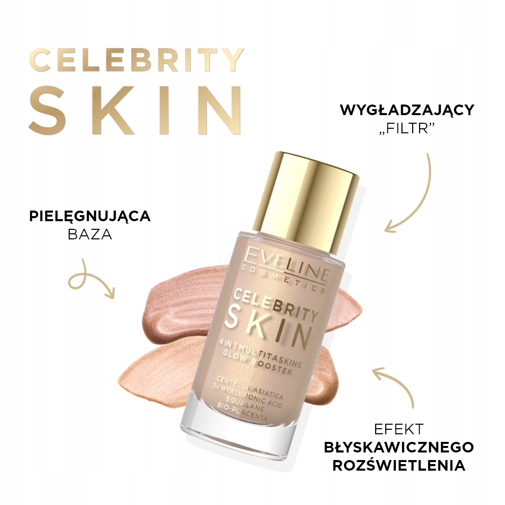 Wielofunkcyjna formuła 4 w 1: Baza, tonik, rozświetlacz i filtr wygładzający